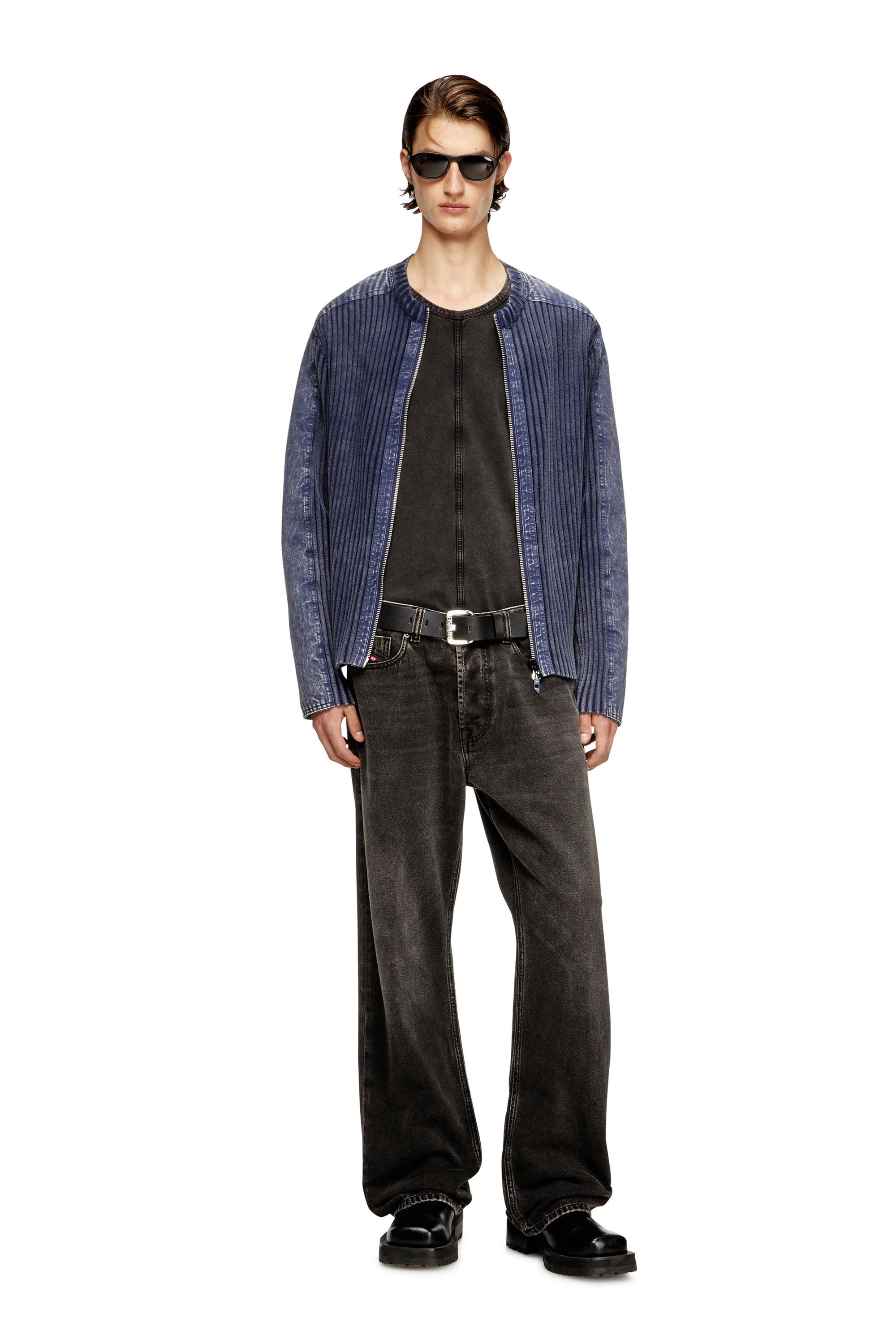 Diesel - K-MATTY, Male's Zip-up cardigan with contrast panels in ブルー - 2