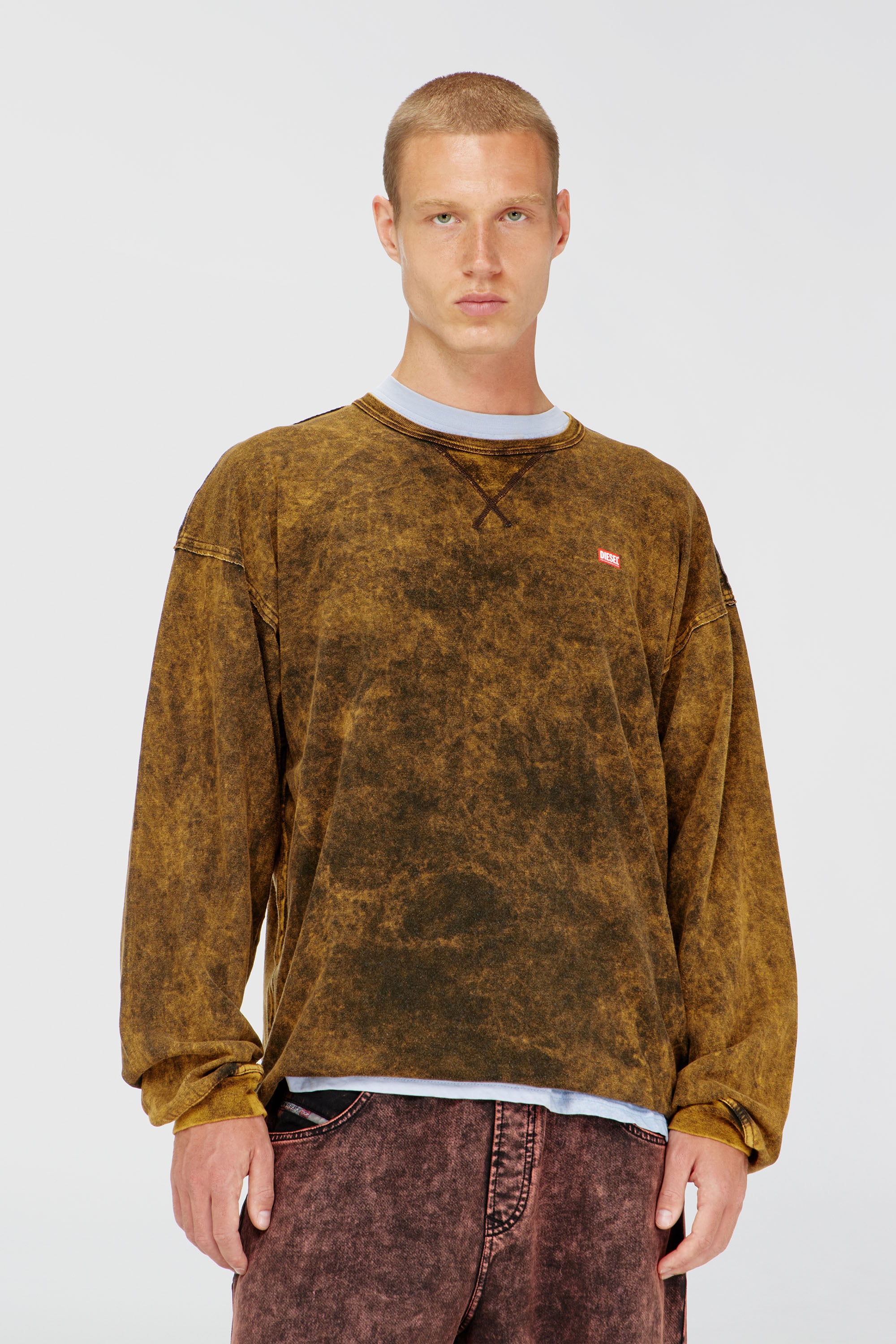 Diesel - T-BOXT-LS-RAW, Male's 長袖Tシャツ in ブラウン - 1
