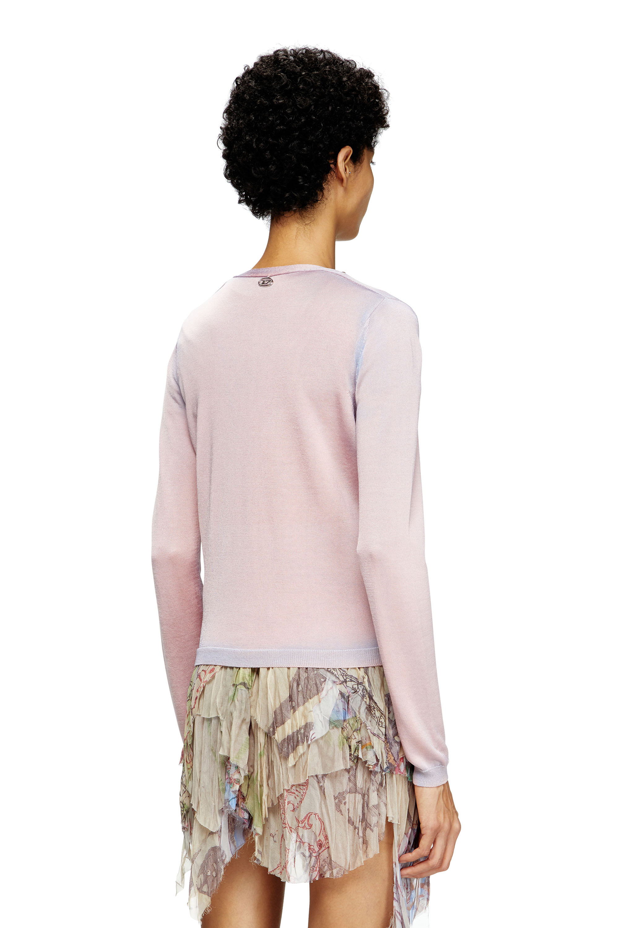 Diesel - M-VITTA, Female's Dégradé cardigan in ピンク / ホワイト - 4