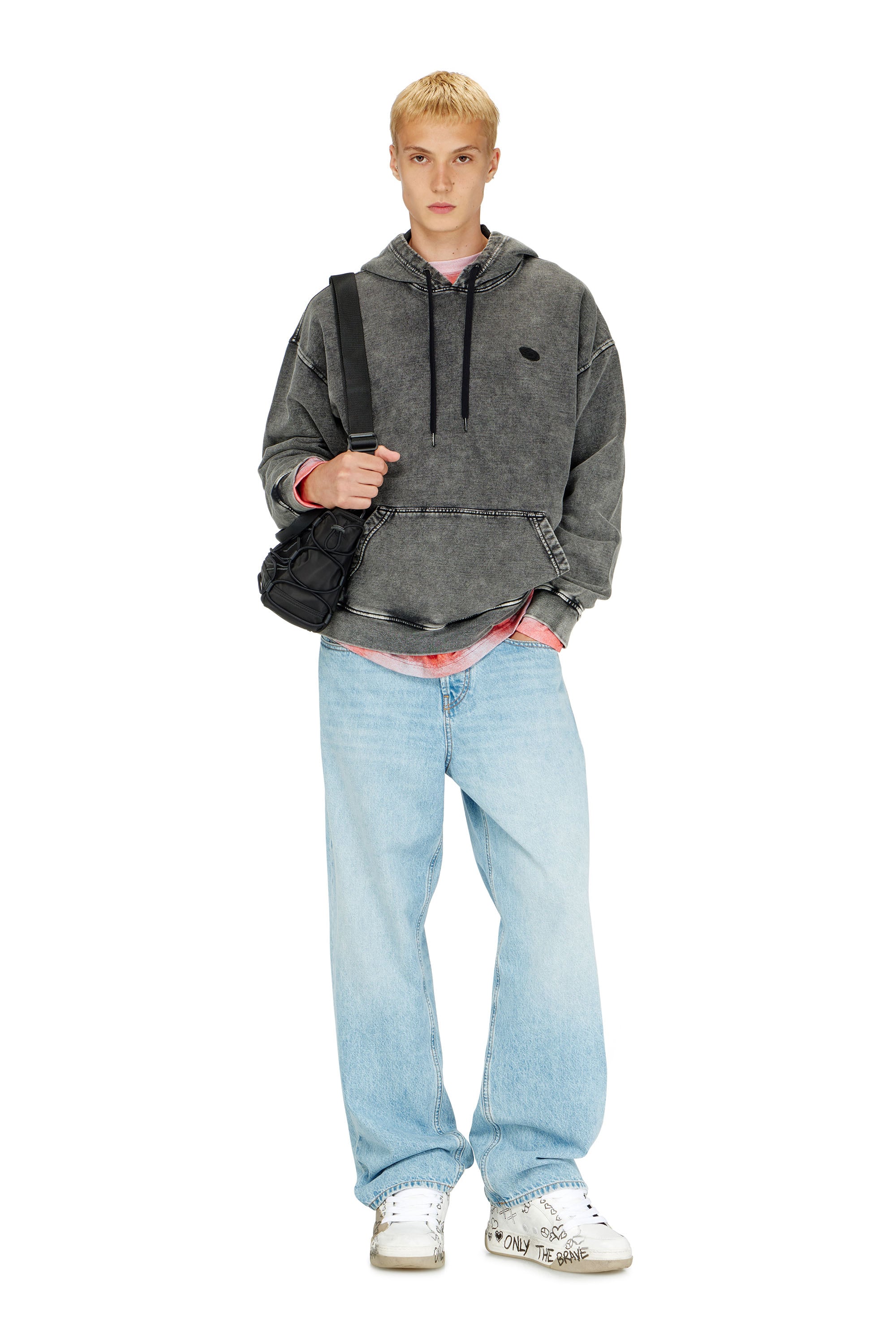 Diesel - S-BOXT-HOOD-DEN, Male's プルオーバーパーカー in ダークグレー - 2