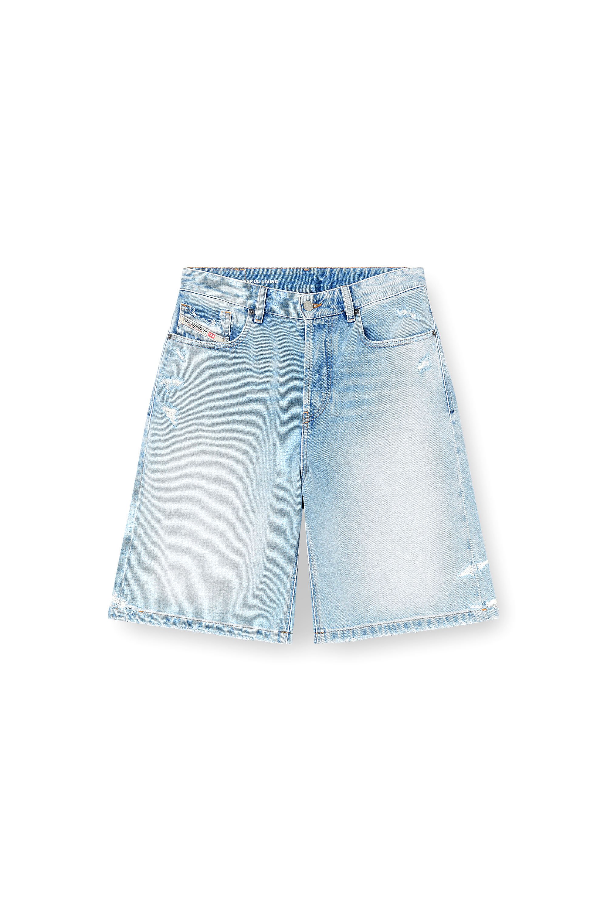 Diesel - DE-SIRE-SHORT, Female's Shorts in destroyed denim in ライトブルー - 4