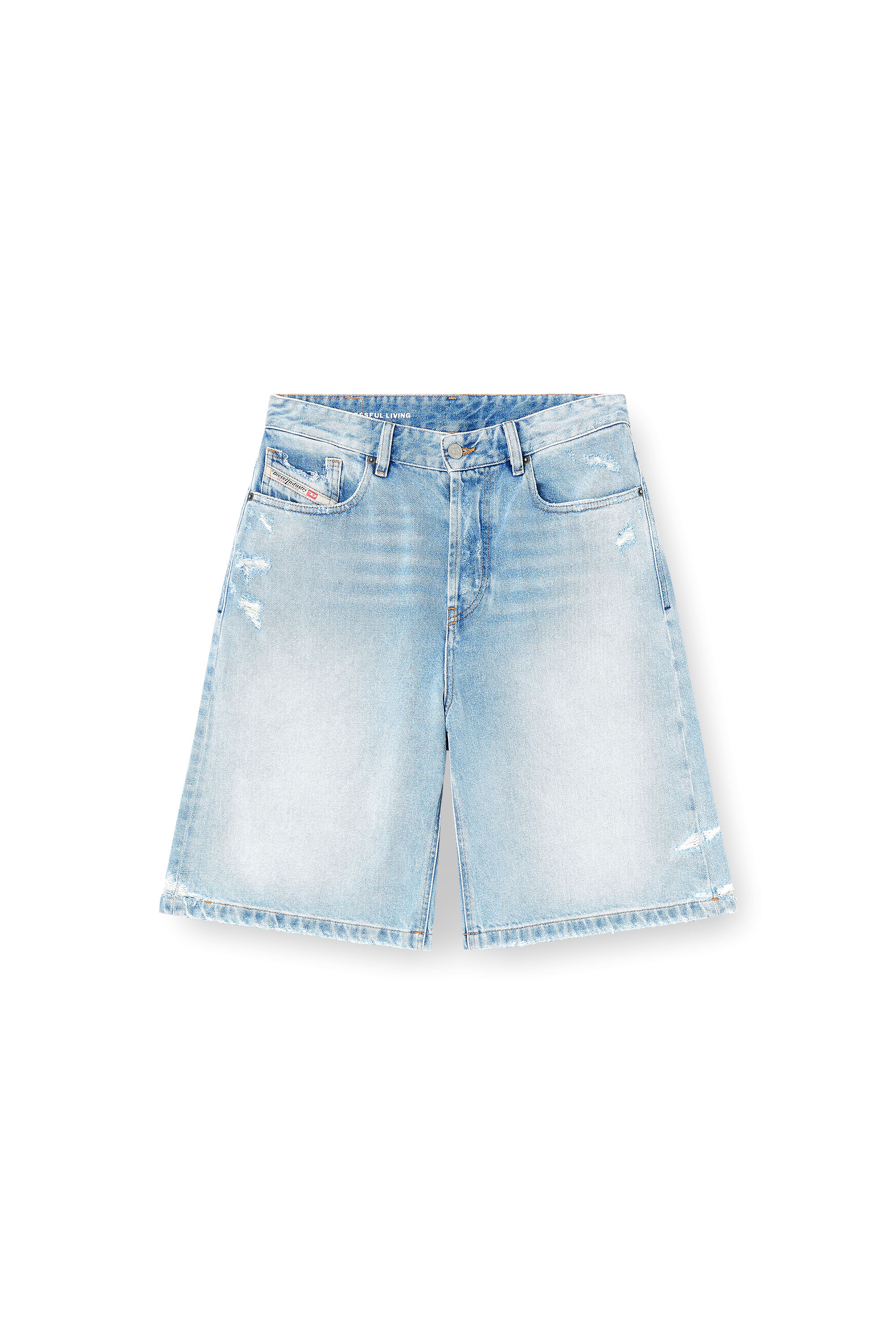 Diesel - DE-SIRE-SHORT, Female's Shorts in destroyed denim in ライトブルー - 2