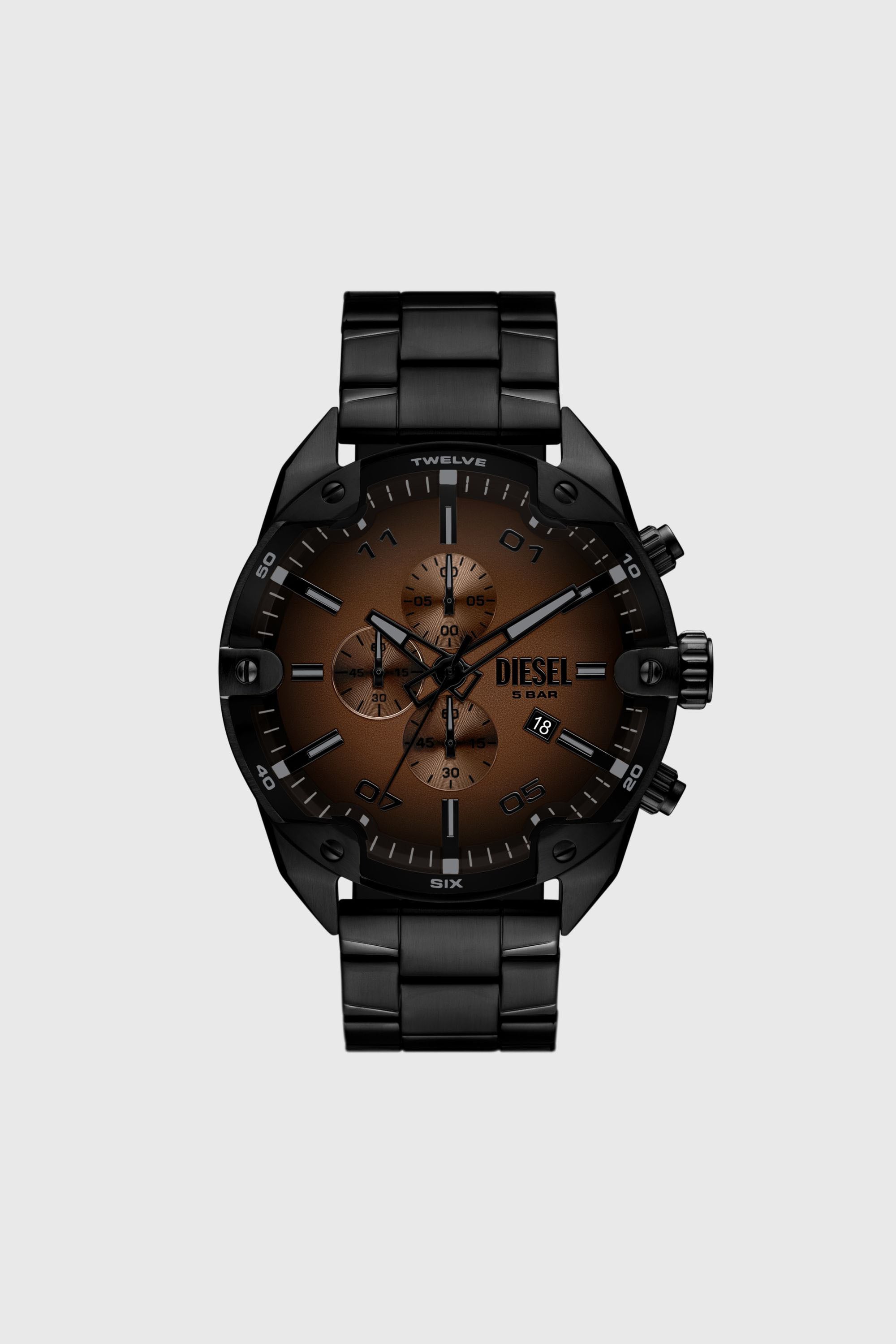 DZ4691 WATCH Spiked black stainless steel watch｜ブラック｜メンズ