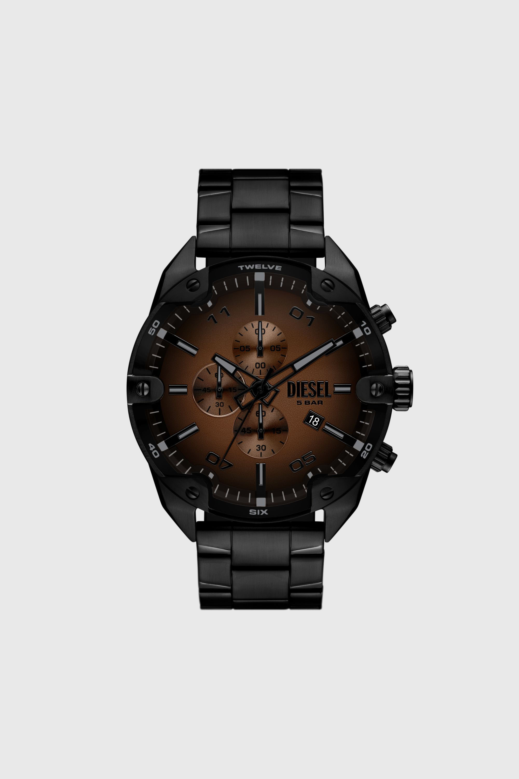 Diesel - DZ4691 WATCH, Male's Spiked black stainless steel watch in ブラック - 1