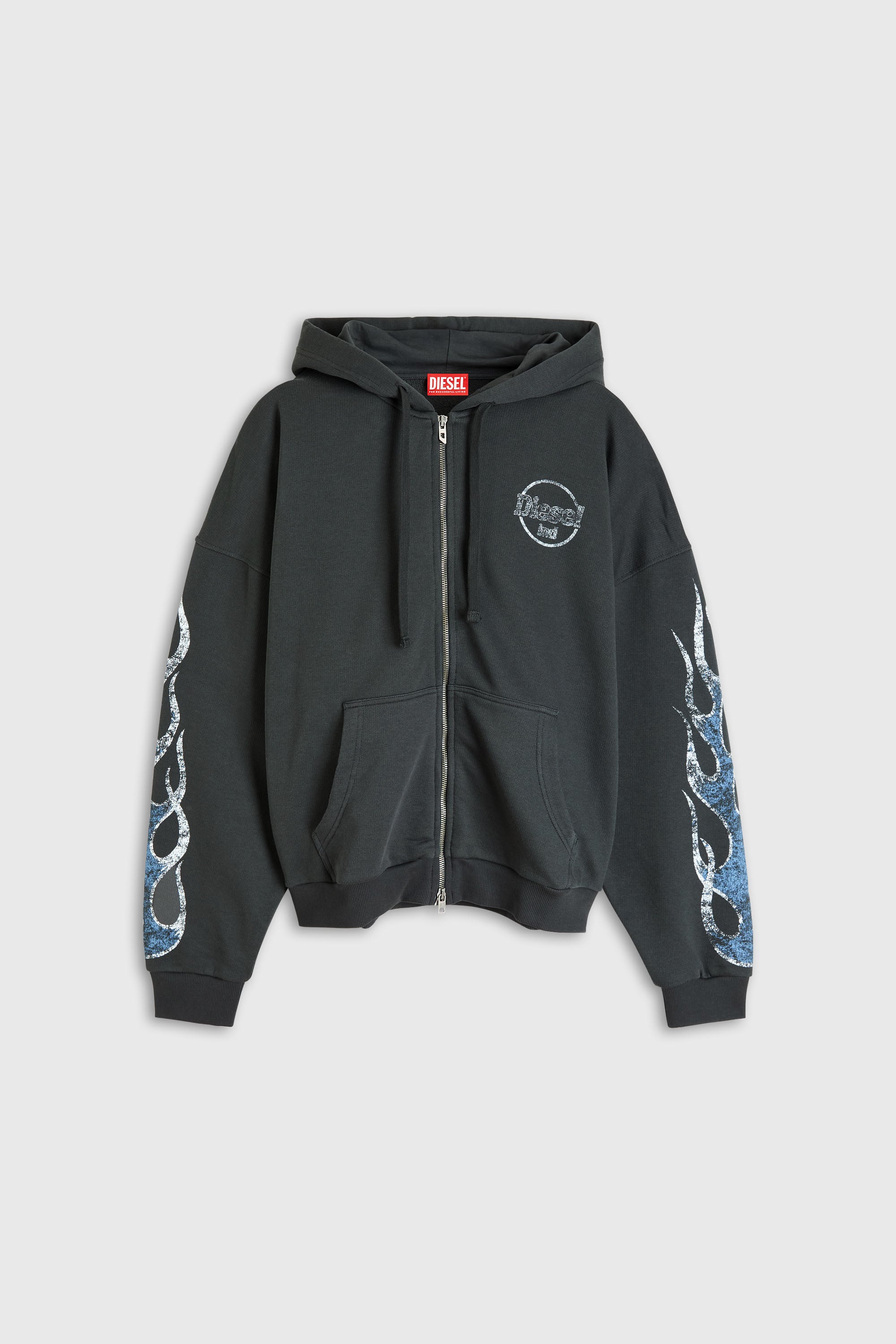 Diesel - S-TOLY-ZIP, Male's ジップアップパーカー in ダークグレー - 2