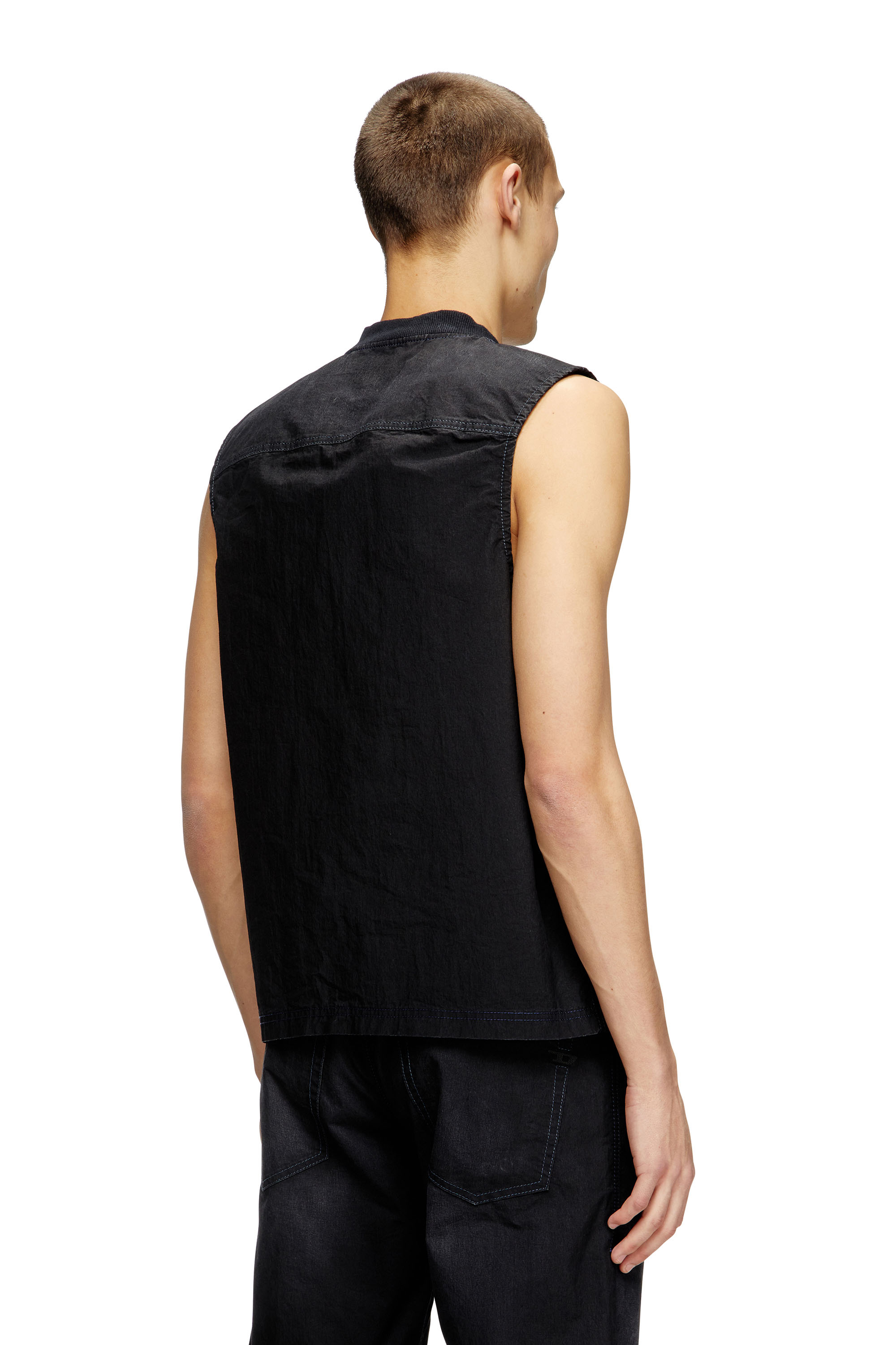 Diesel - D-SUND-D-N JOGG, Unisex's Sleeveless technical JoggJeans vest in ブラック/ダークグレー - 4