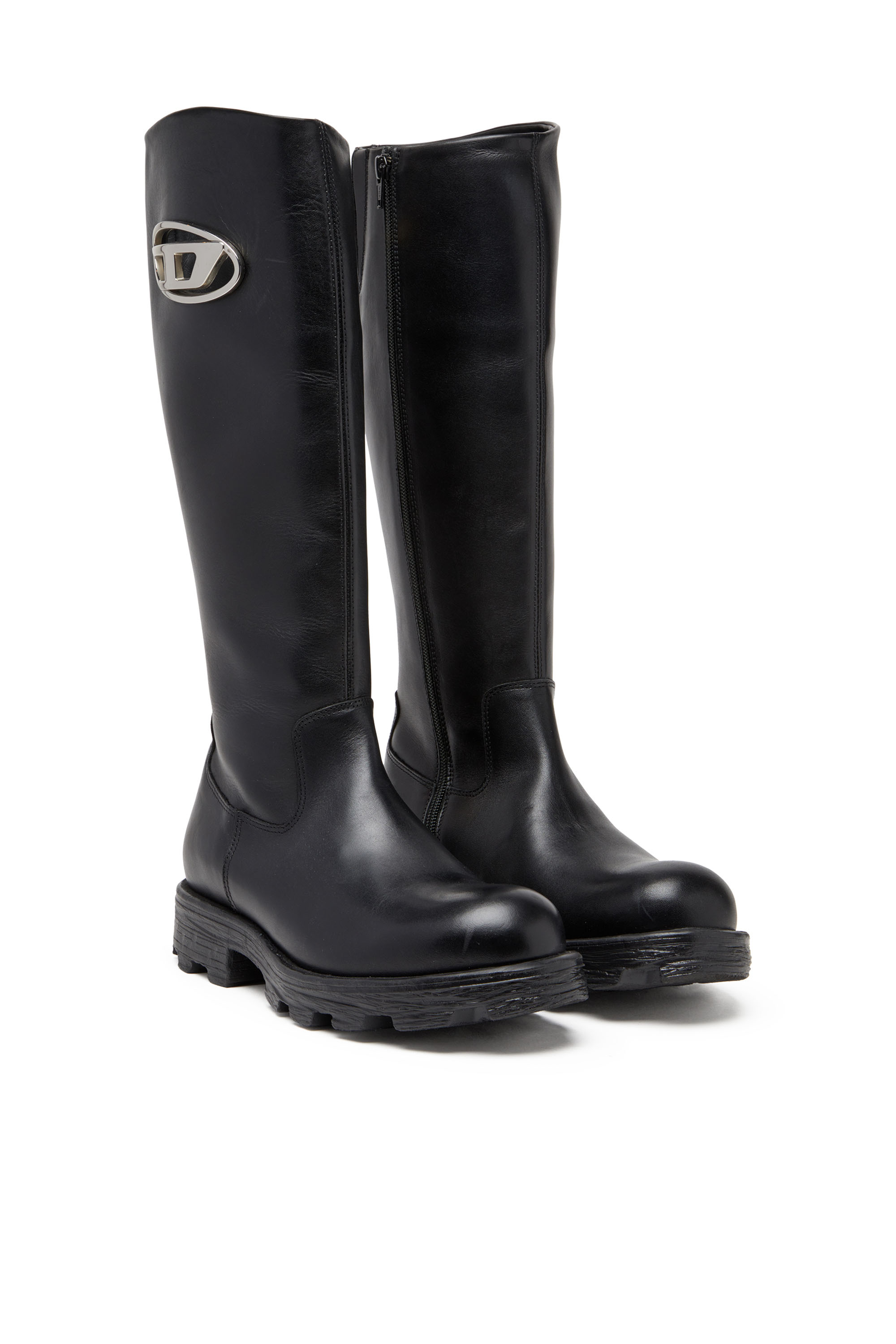 Diesel - D-HAMMER HB D W, Female's D-Hammer-Leather knee-high boots in ブラック - 2