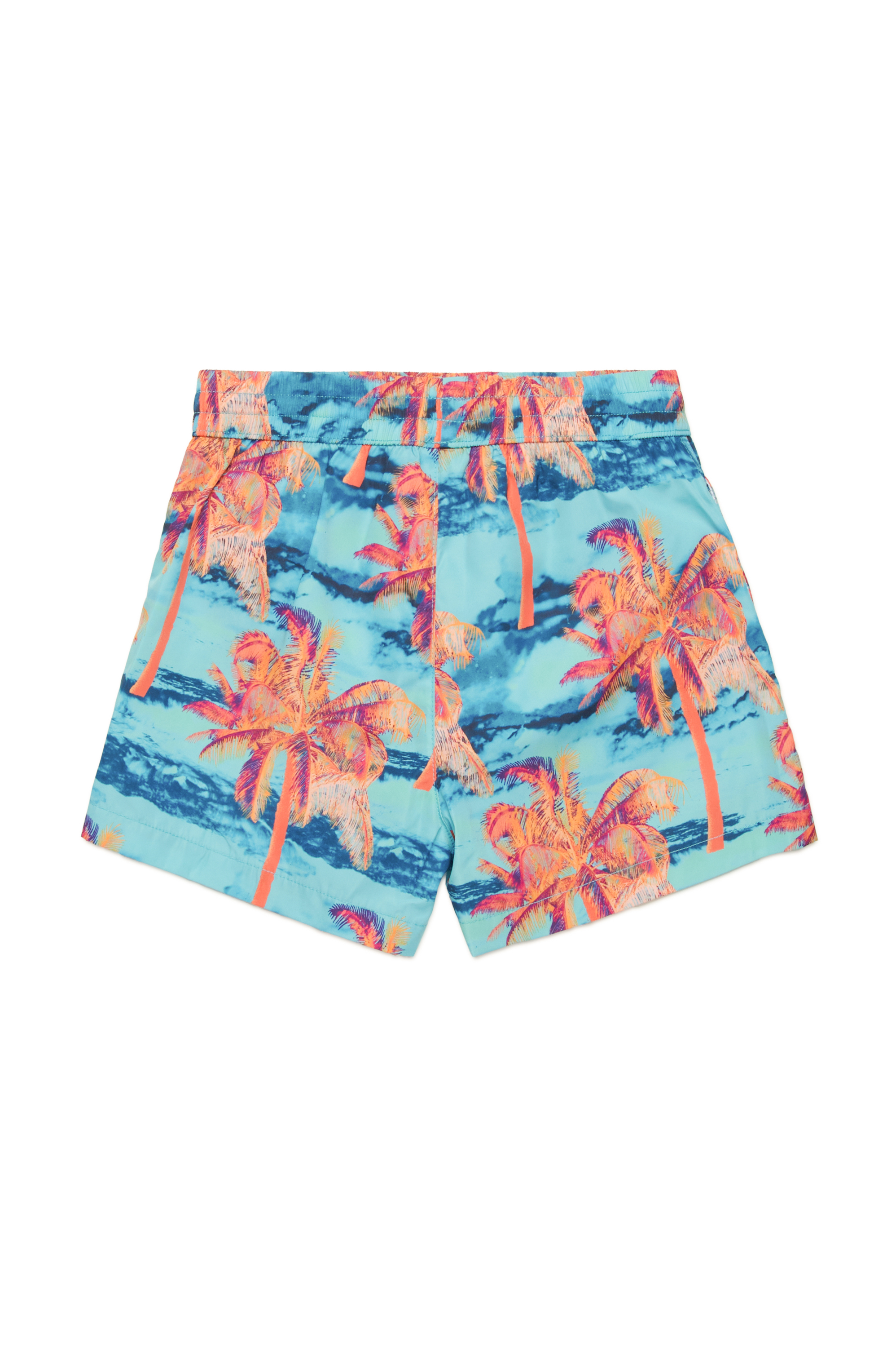 Diesel - MKEN37S, Male's Swim shorts with palm tree print in マルチカラー/ブルー - 2