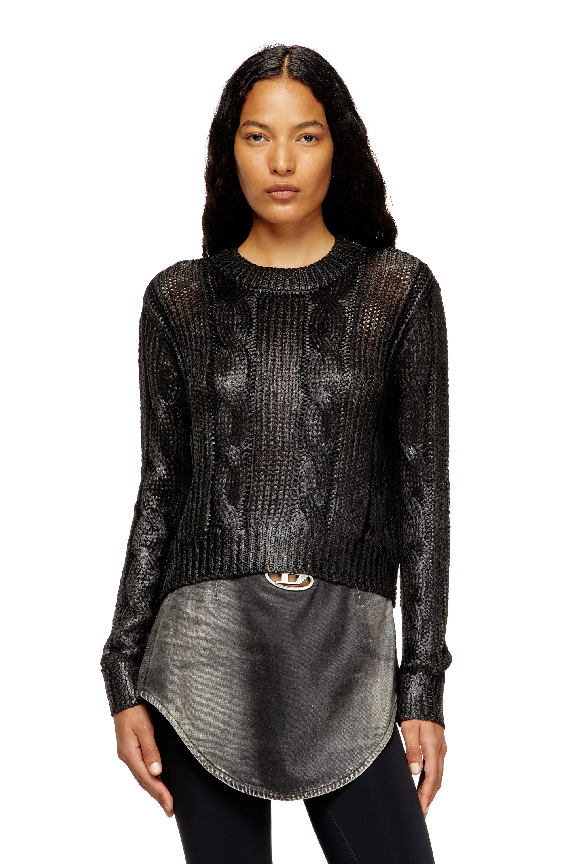 Diesel - M-MICCHA, Female's プルオーバーニット in ブラック - 1