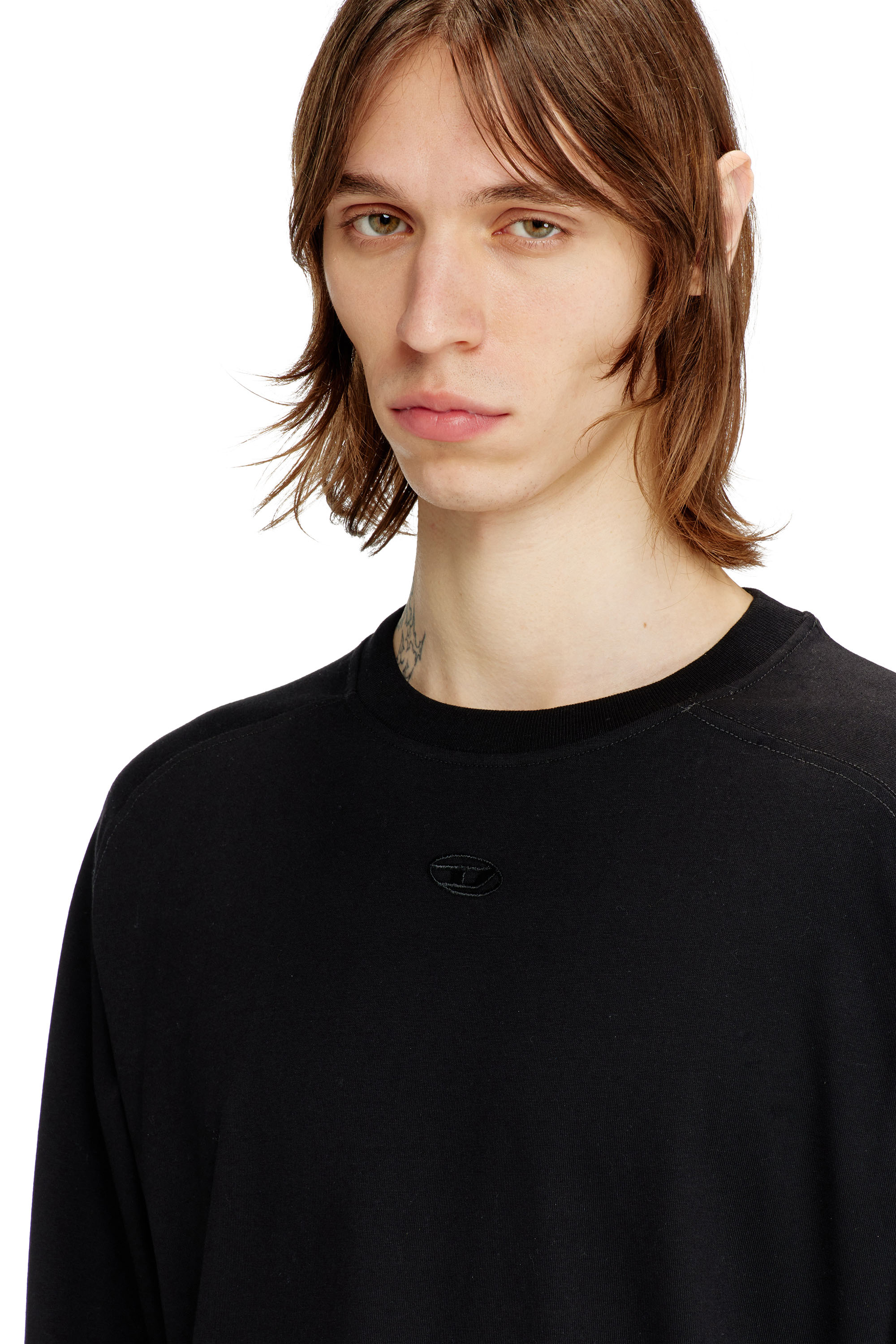 Diesel - T-KRISTIAN, Male's T-shirt with biker detail cuff in null - 4