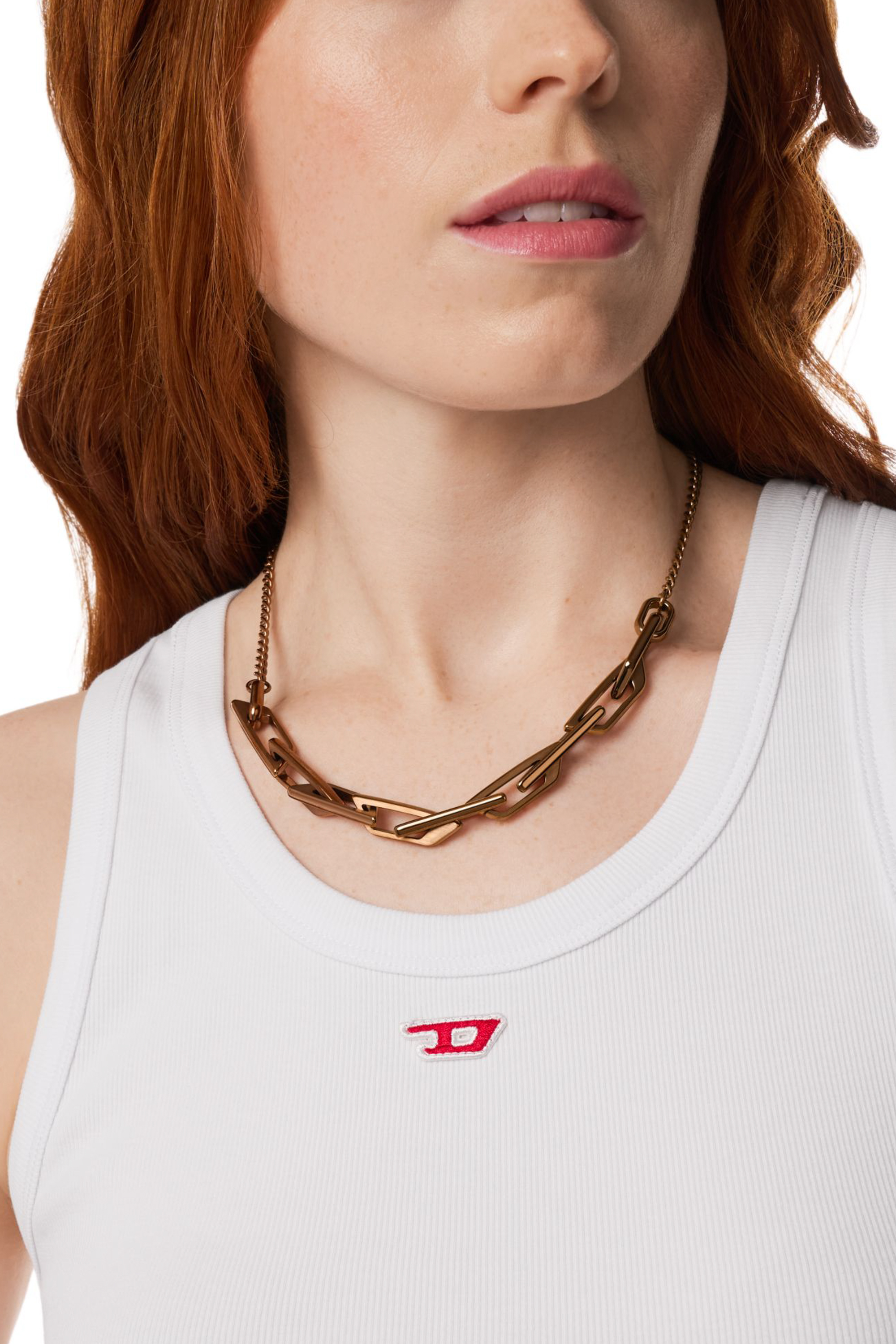 Diesel - DX1646200 JEWELLERY, Unisex's Stainless steel chain necklace in ブロンズ - 3