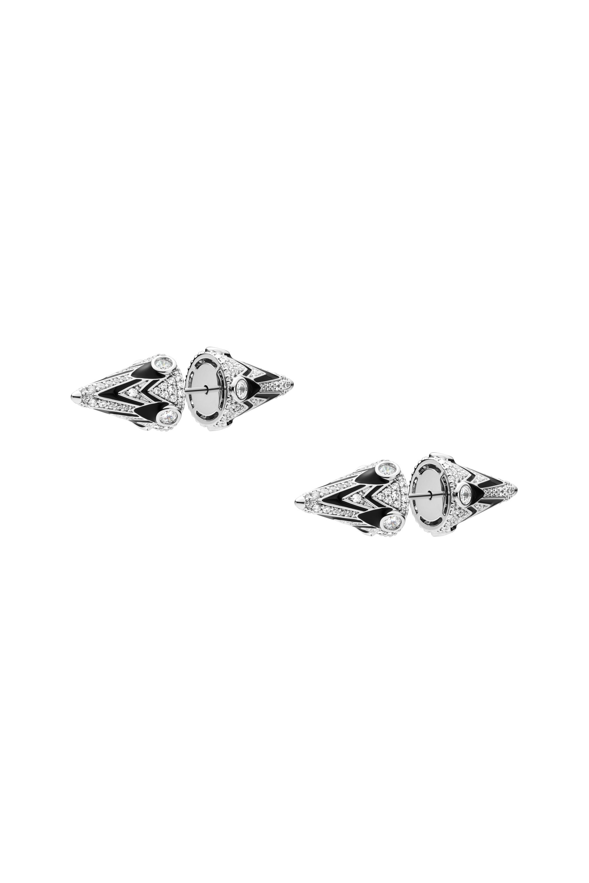 Diesel - DX1657931 JEWELLERY, Unisex's Two-tone brass stud earrings in シルバー/ブラック - 1