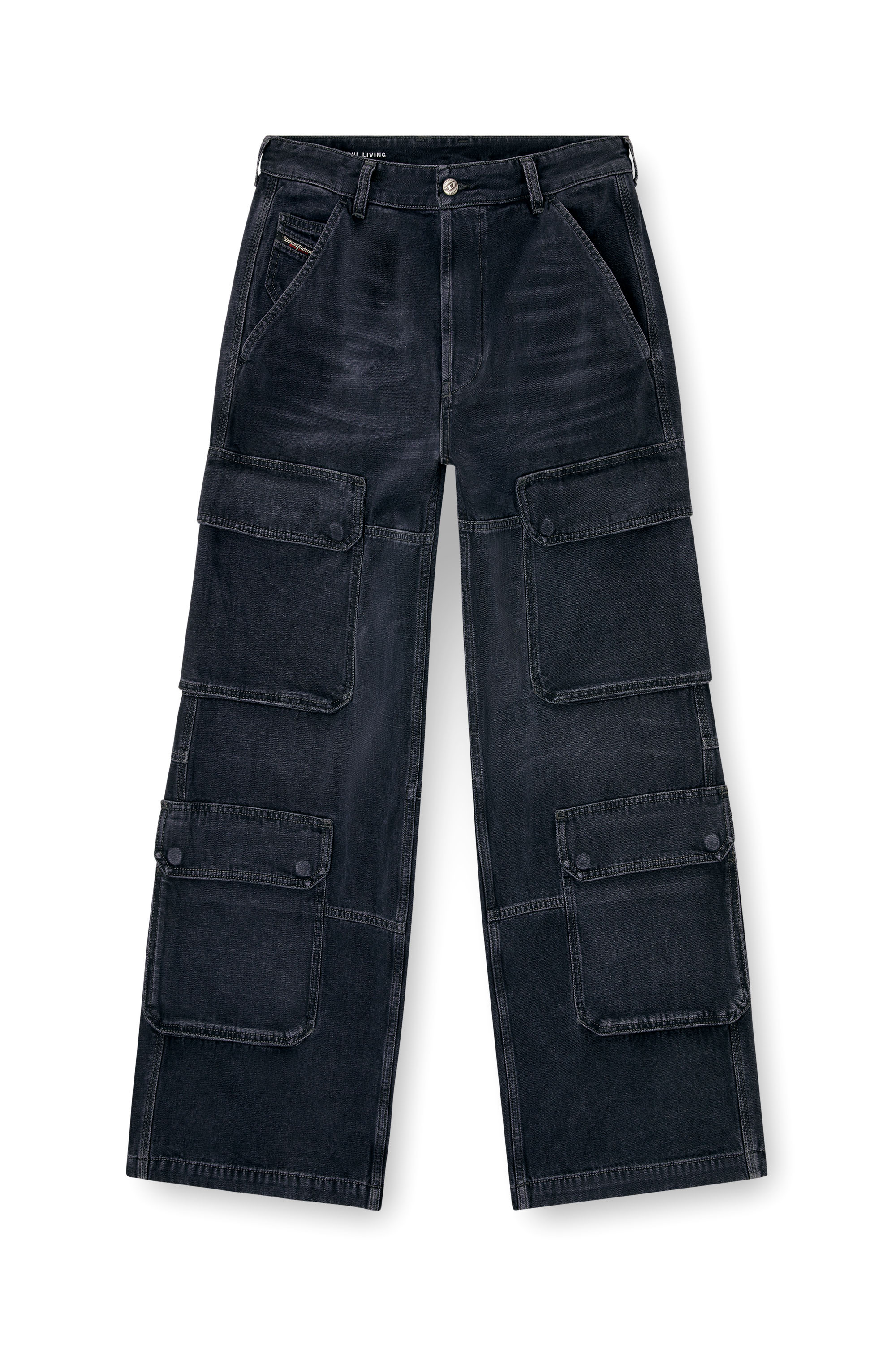 Diesel - Male's Relaxed Jeans D-Touch 007Z9, ブラック/ダークグレー - 2