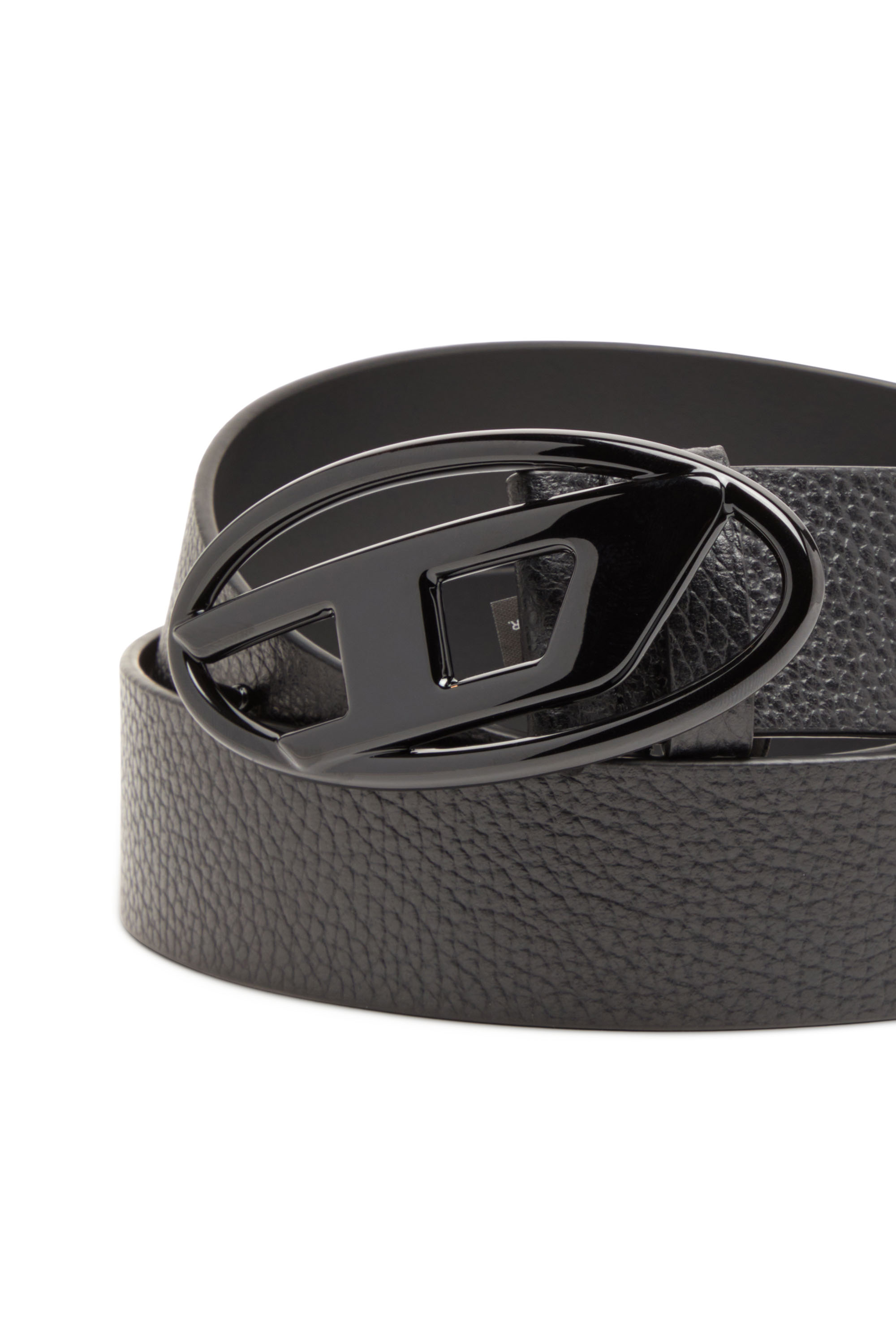 Diesel - B-1DR, Unisex's 4cm Leather belt with matte buckle in ブラック - 3