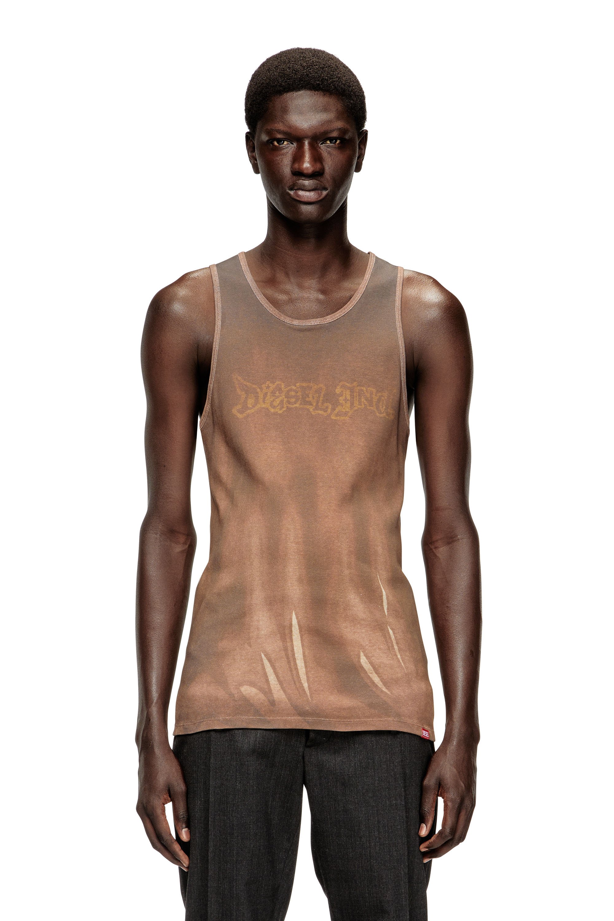 Diesel - T-LIFTY-SHOW, Male's Tank top with print in ブラウン - 1