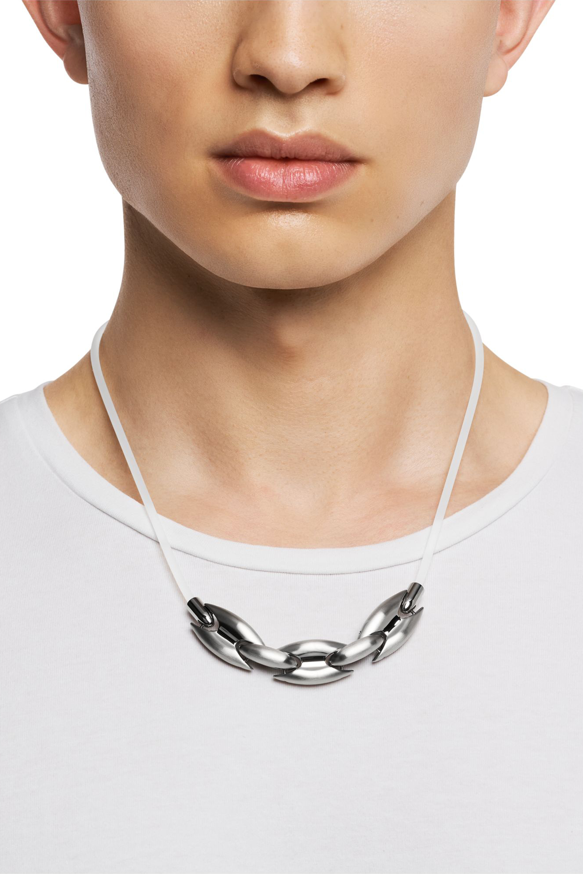 Diesel - DX1615040, Unisex's Stainless Steel and Silicone Metamorph Chain Necklace in シルバー - 3
