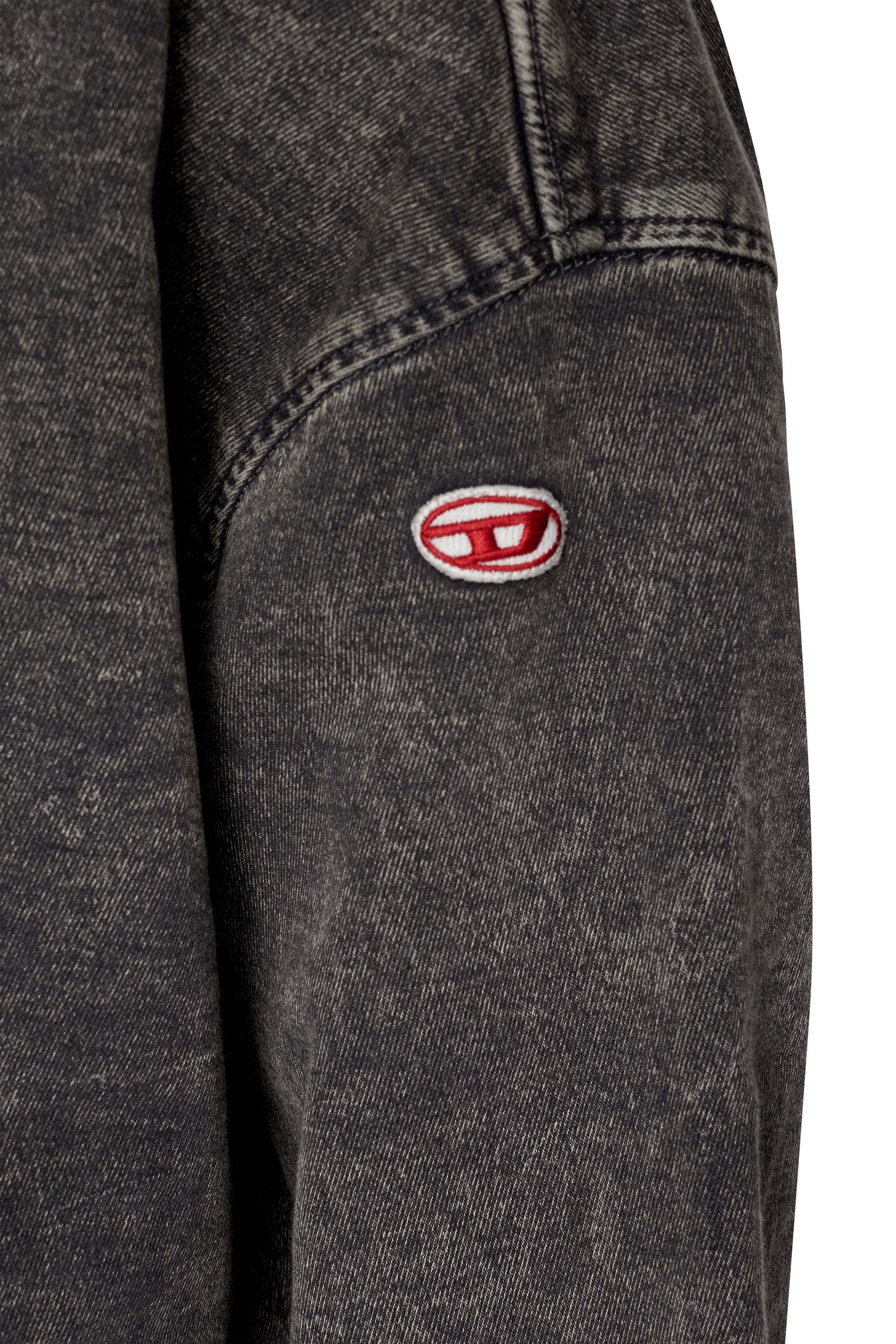 Diesel - D-KRIB TRACK DENIM SWEATSHIRT, Male's スウェット トップス in ブラック/ダークグレー - 5