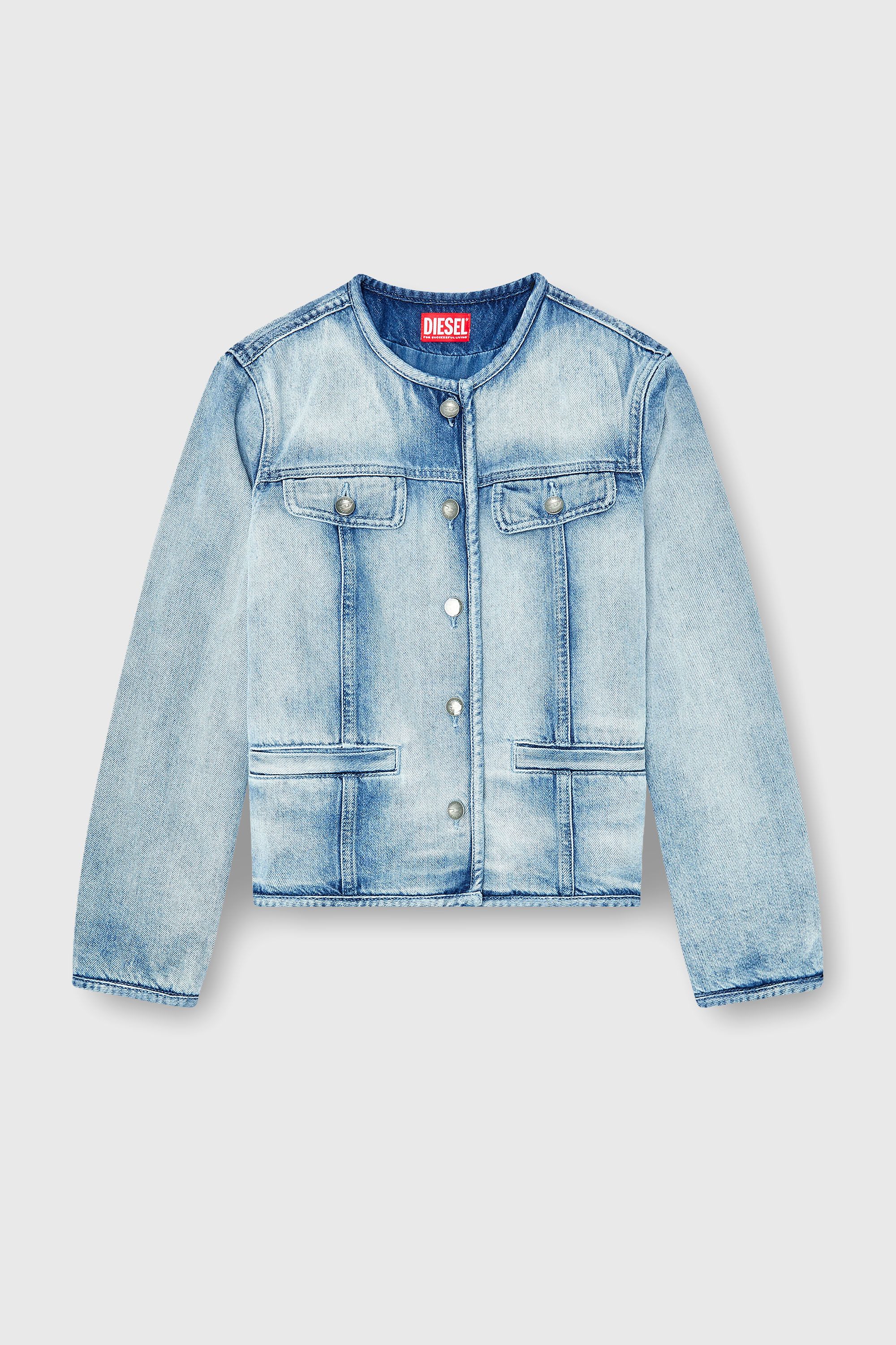 Diesel - DE-GRAFY-FSI1, Female's Jacket in medium-light skeleton denim in ライトブルー - 2