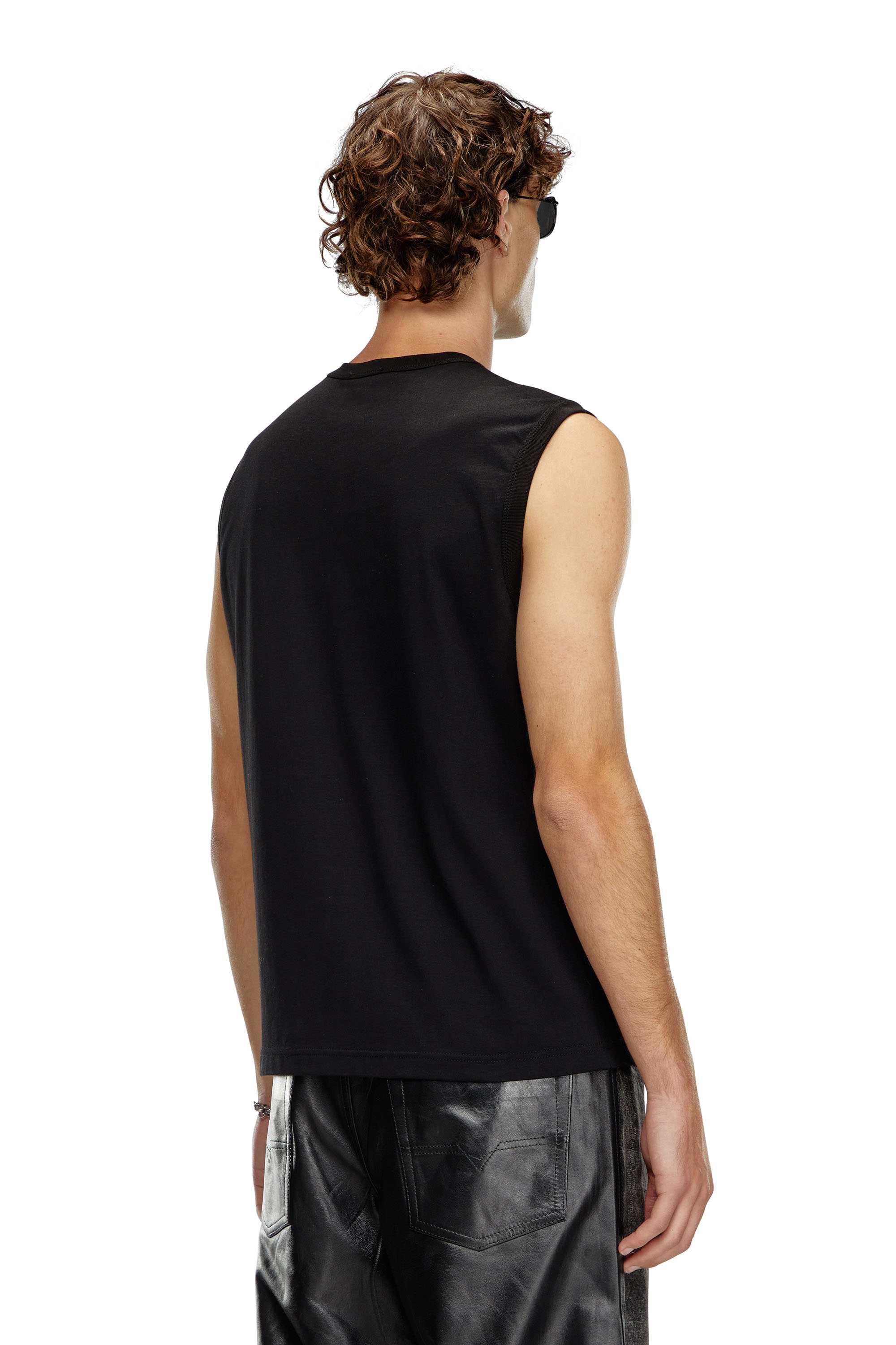 Diesel - T-BISCO-OD, Male's Tank top with injection-moulded Oval D in ブラック - 4