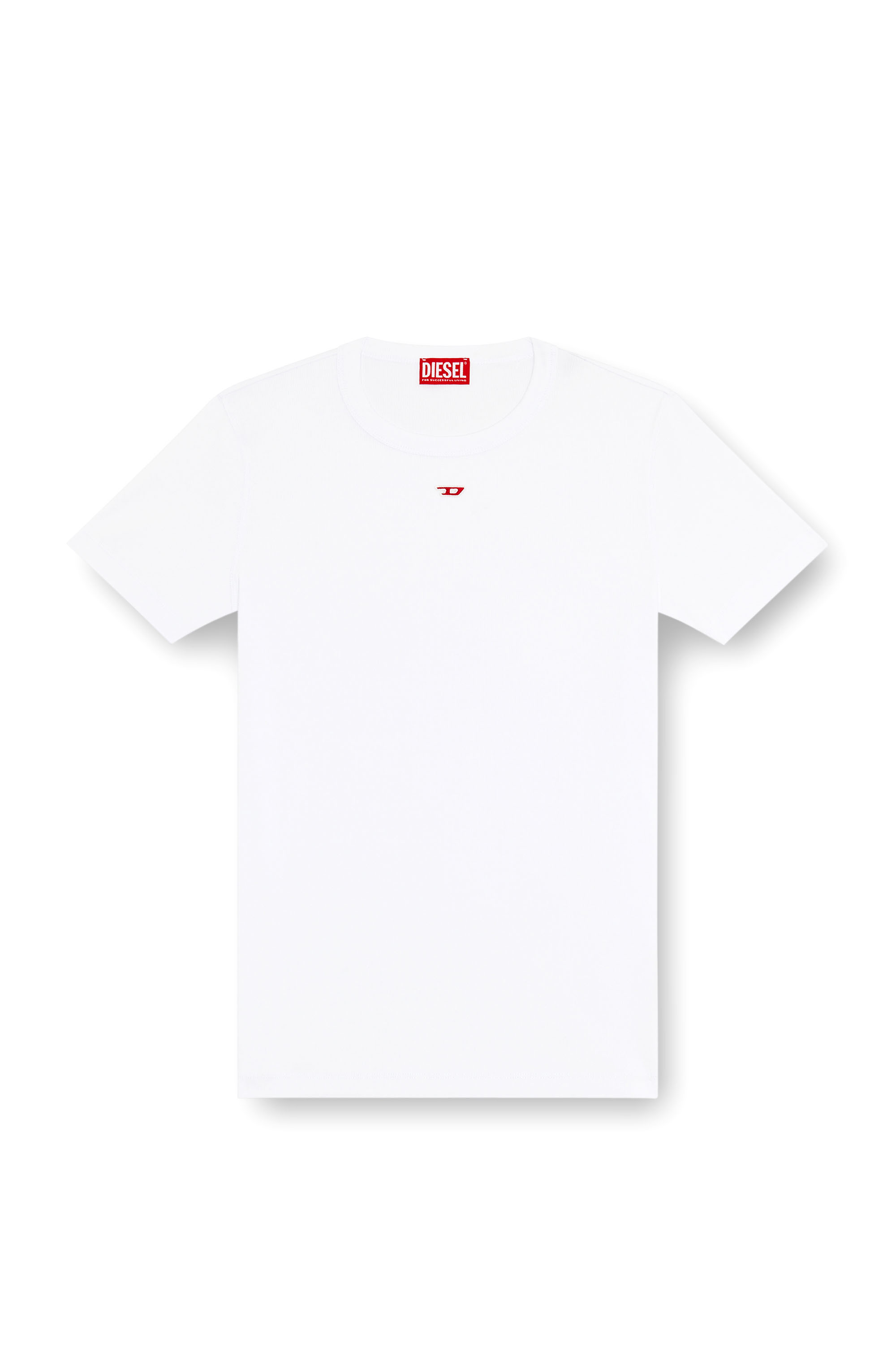 Diesel - D-RIBBER-N, Male's Tシャツアイコニックロゴスリムフィット in ホワイト - 3