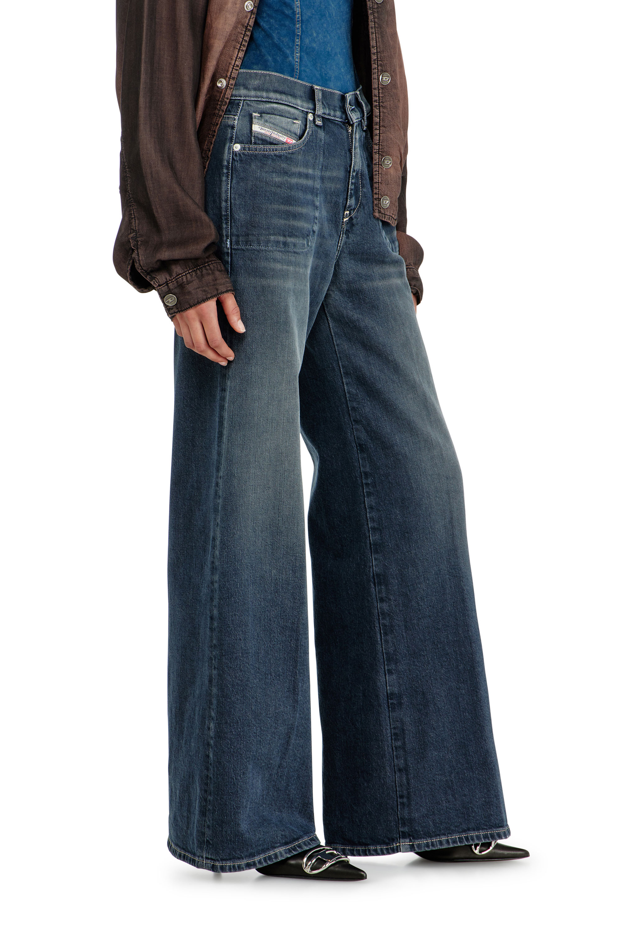 Diesel - Female's Flare Jeans 1978 D-Akemi 007EI, ダークブルー - 7