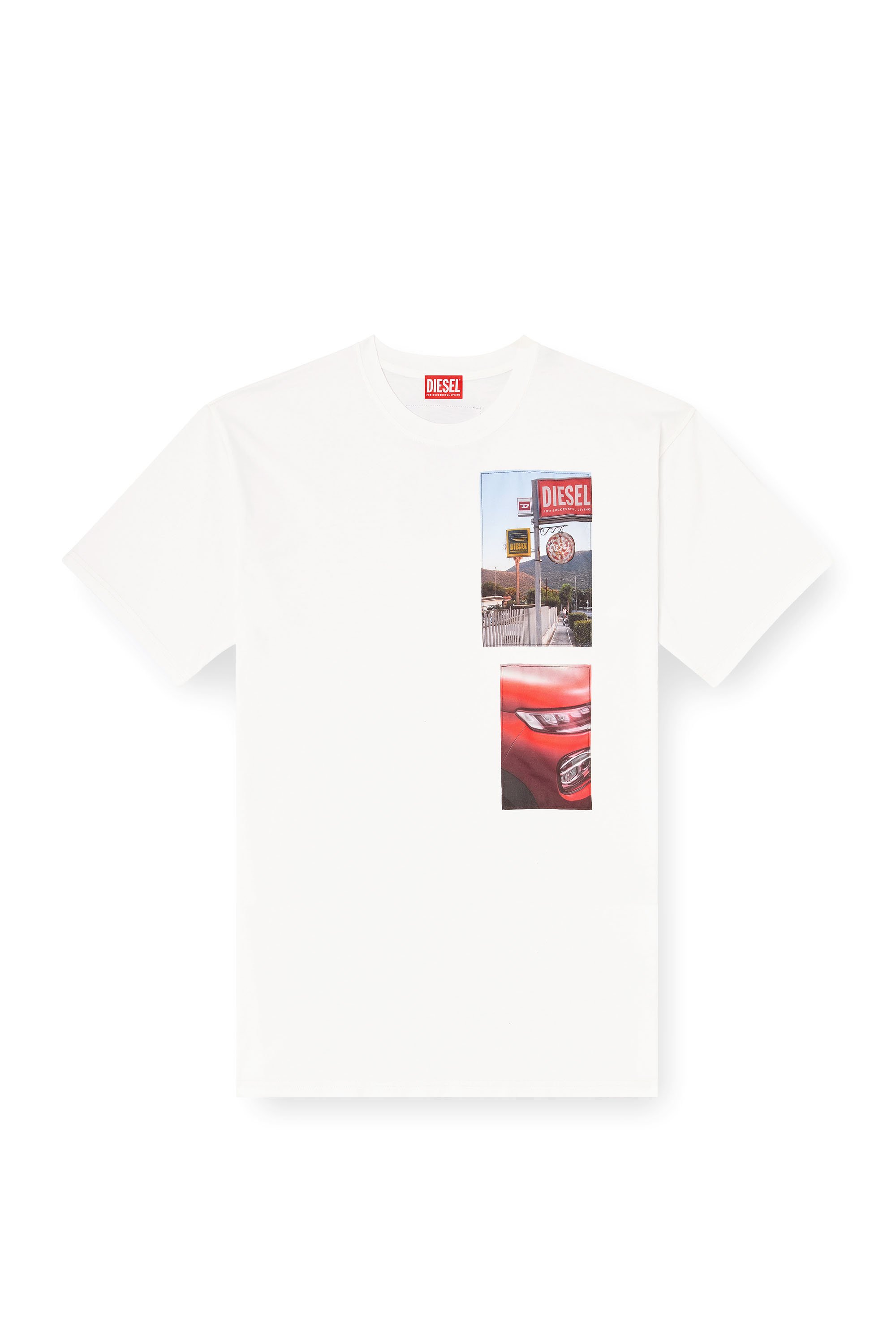 Diesel - T-BOXT-T3, Male's T-shirt with logo photo patches in ホワイト - 3