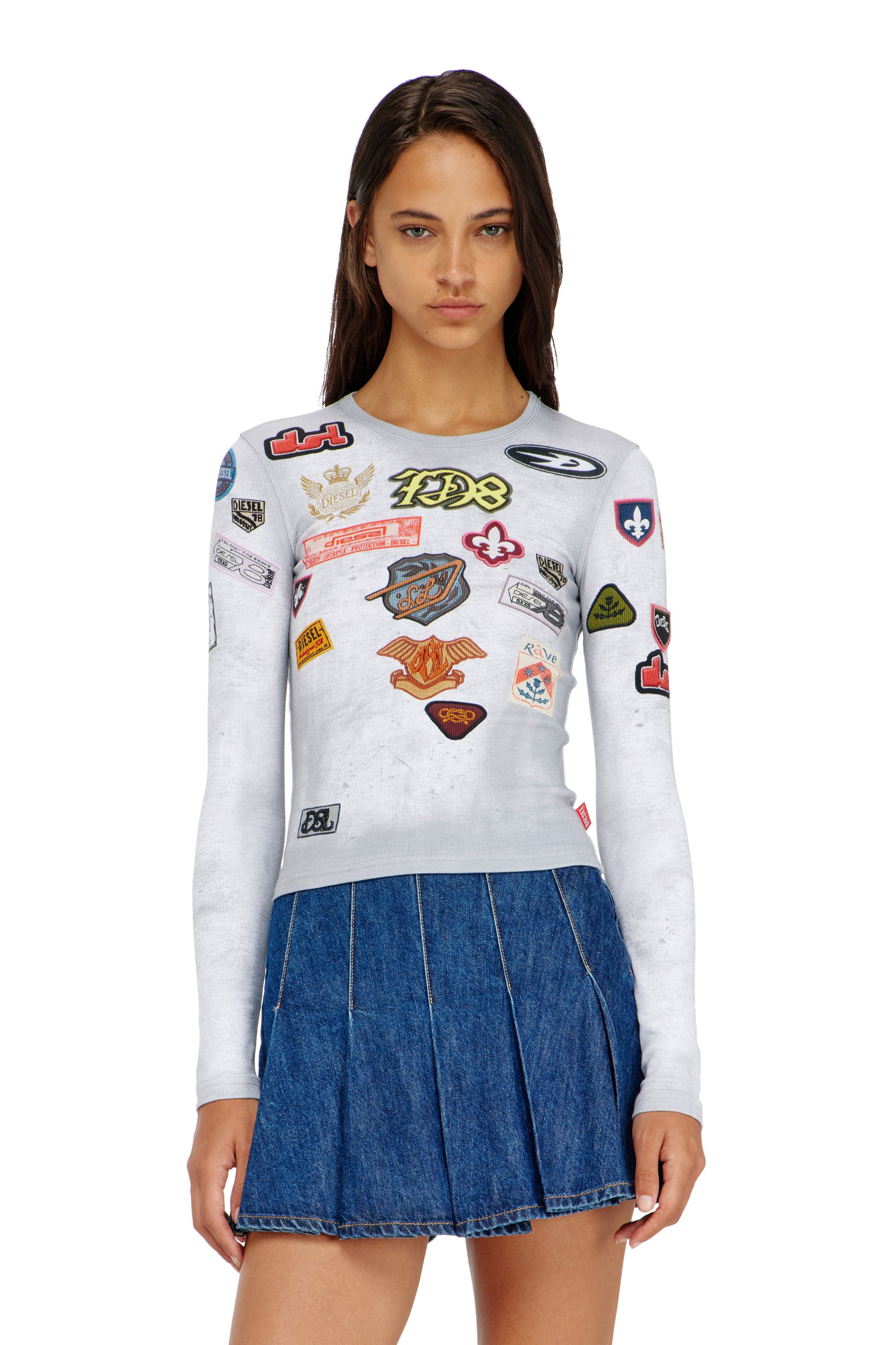Diesel - T-ELE-LONGSLEEVE, Female's 長袖Tシャツ in ホワイト - 1