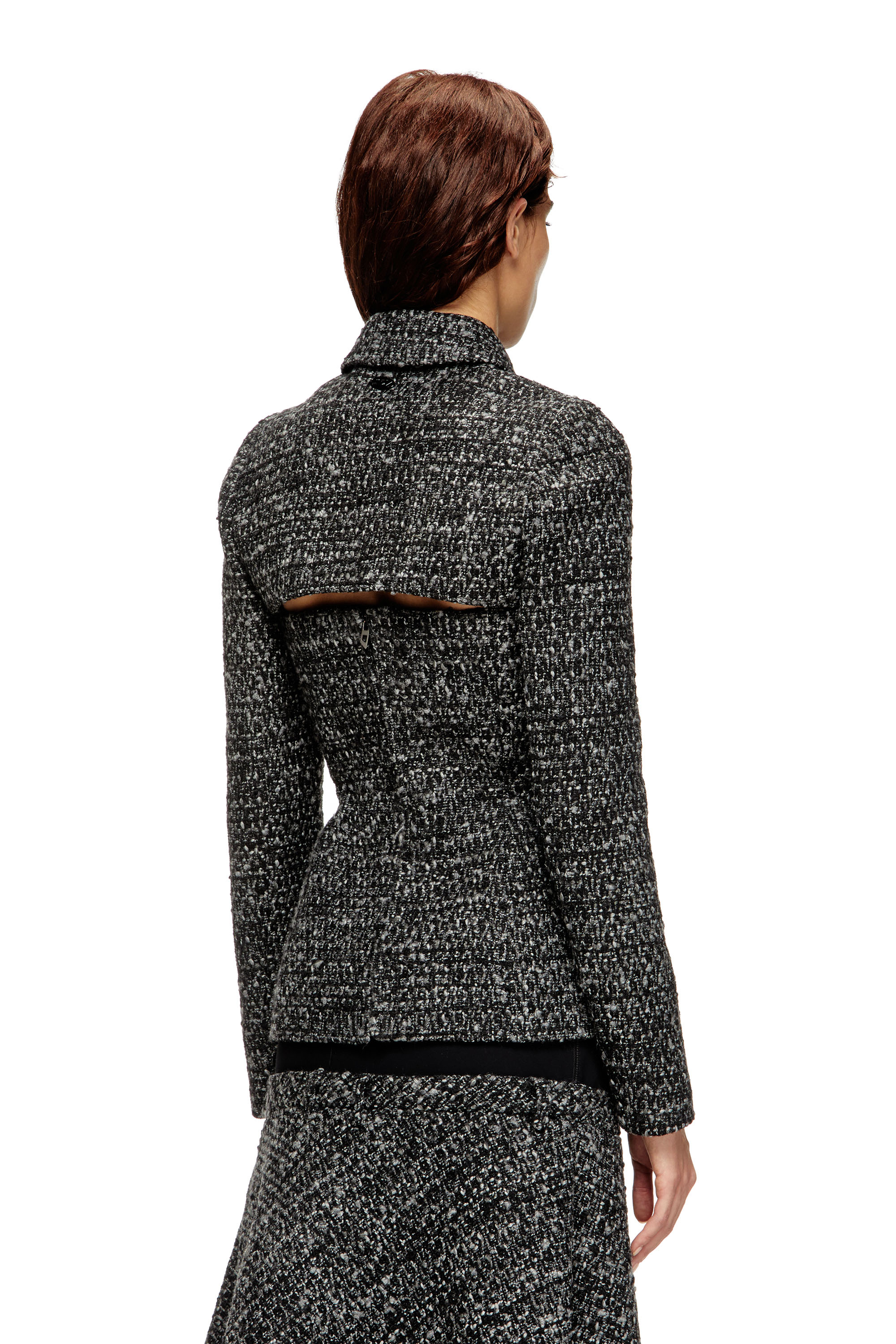 Diesel - G-ANNE, Female's Bouclé jacket with ultra-crop hem in ブラック - 4