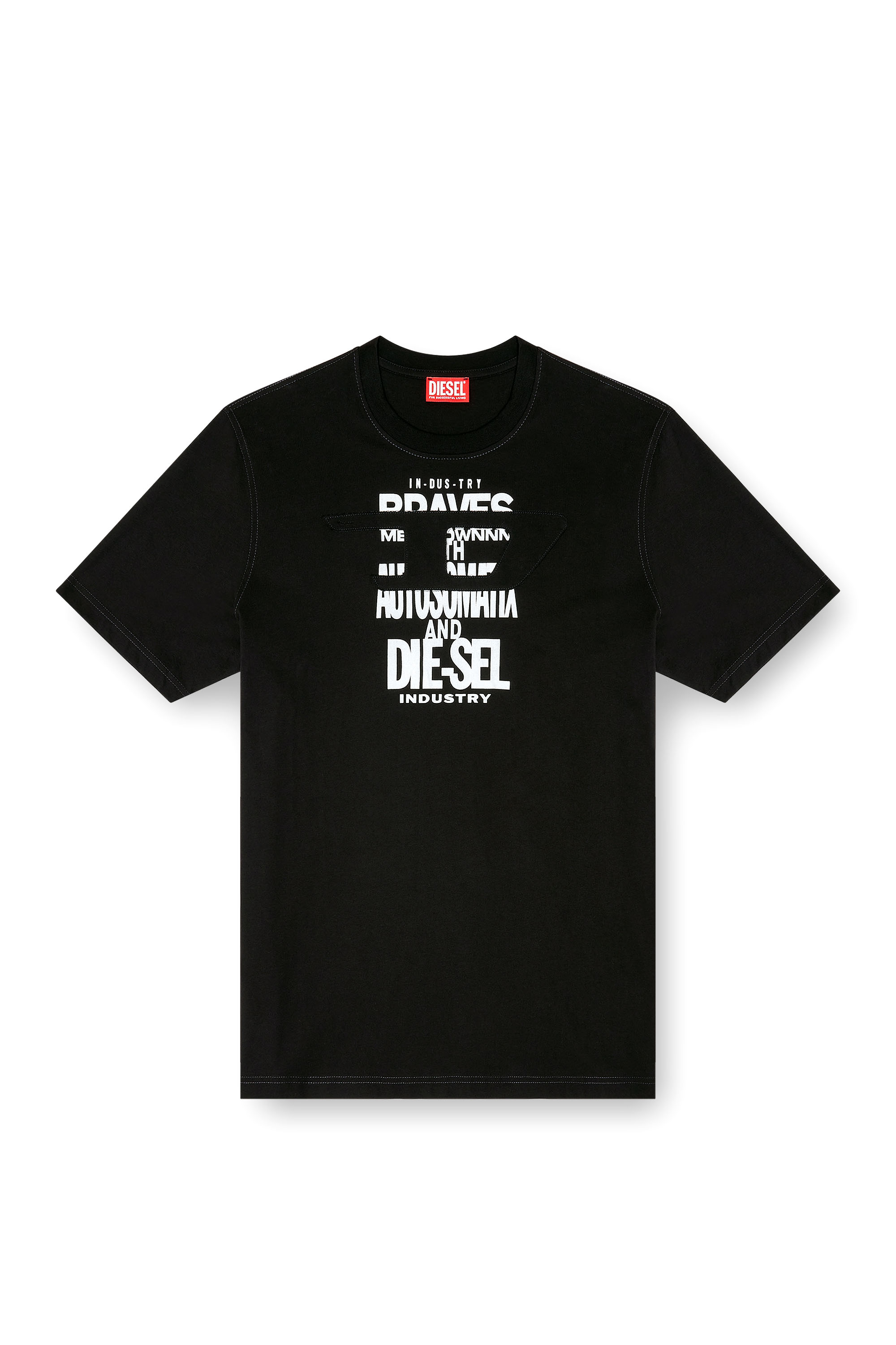 Diesel - T-ADJUST-V9, Male's Tシャツ in ブラック - 2