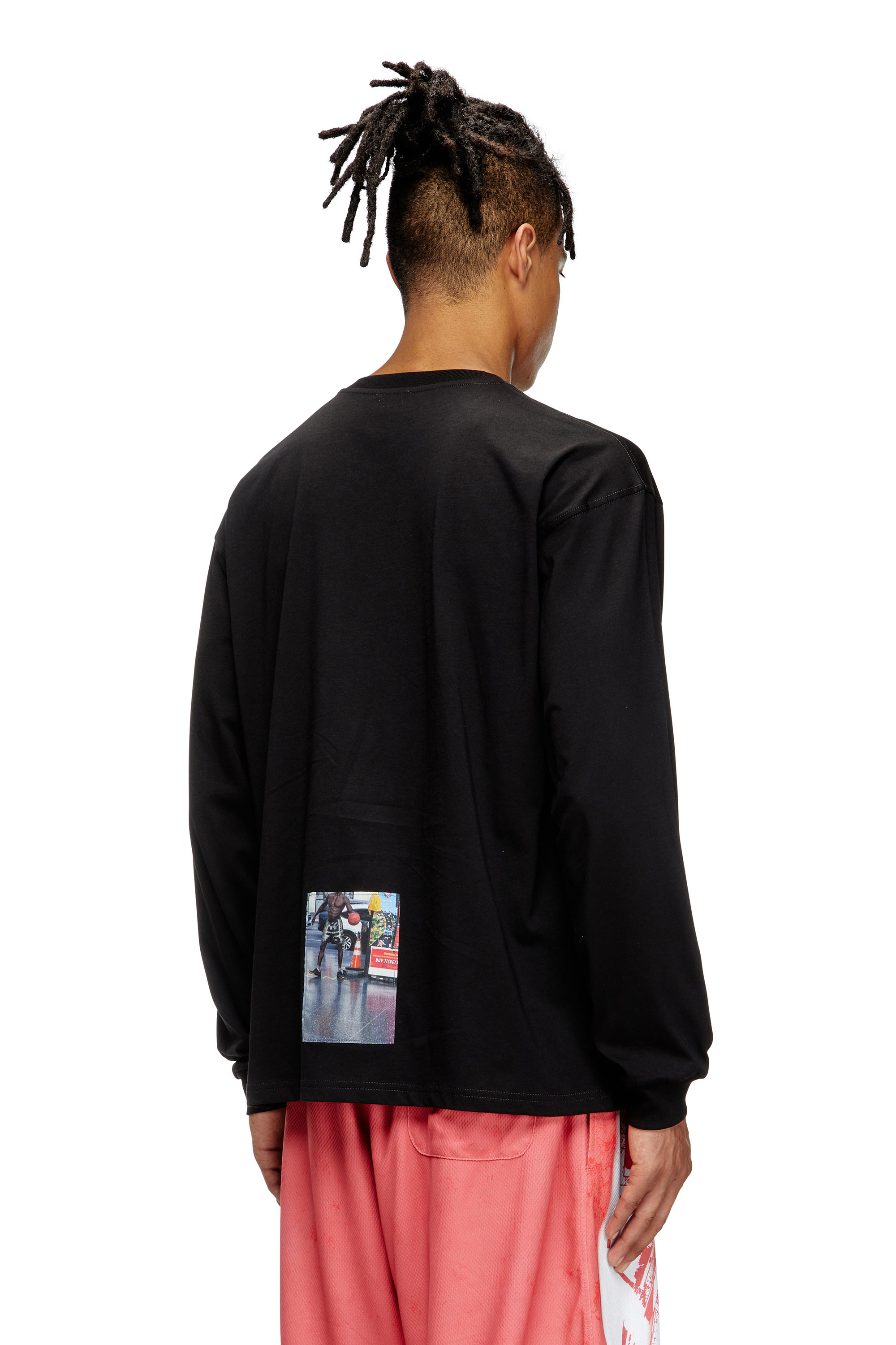 Diesel - T-BOXT-LS-T5, Male's Long-sleeve T-shirt with logo photo patches in ブラック - 4