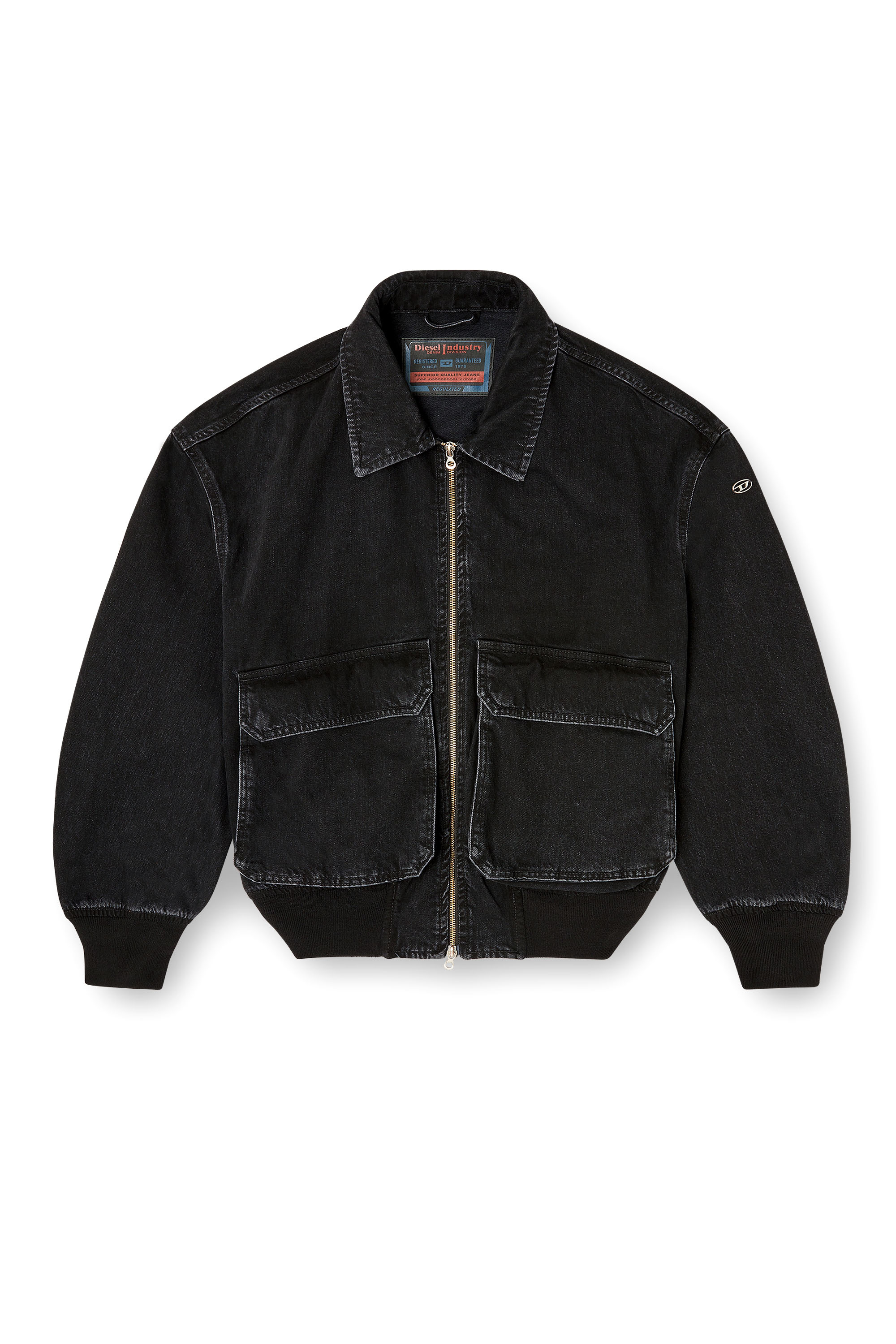 Diesel - D-KURZ, Unisex's デニムジャケット in ブラック - 3