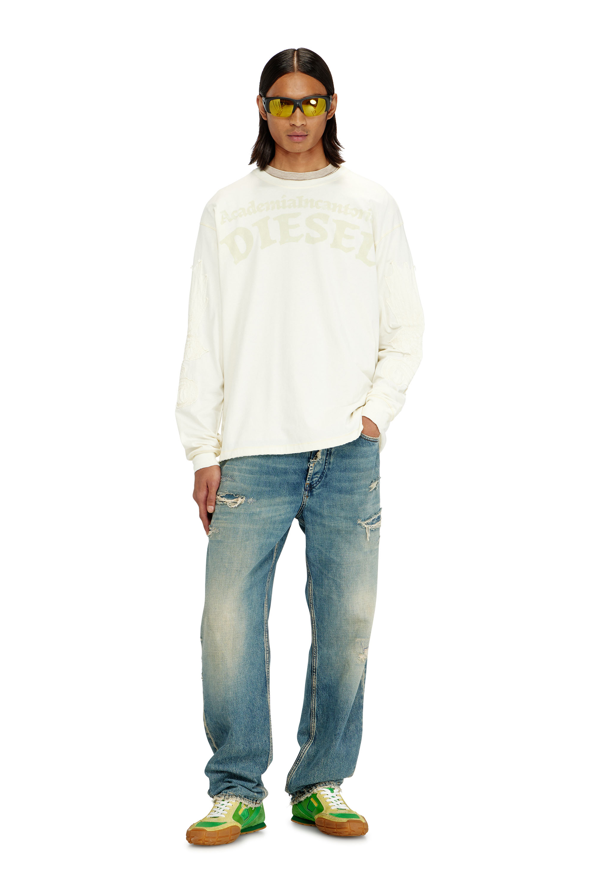 Diesel - T-NORM-LS-AA3, Male's 長袖Tシャツ in ホワイト - 2