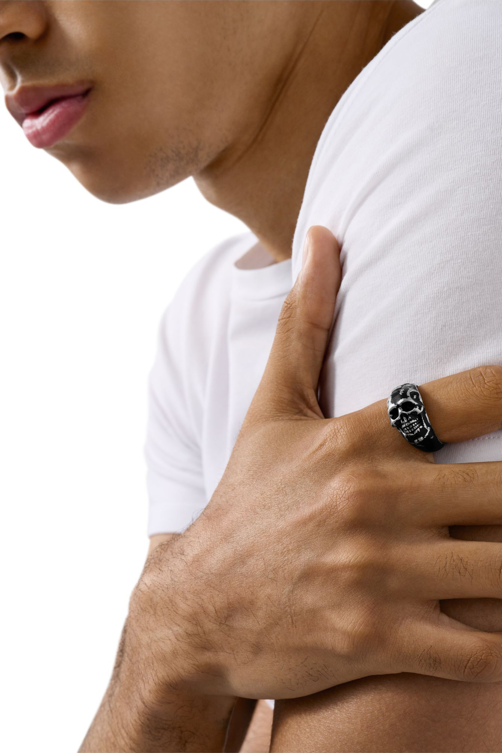 Diesel - DX1579040 JEWEL, Unisex's Stainless Steel Skull Ring in ブラック - 4