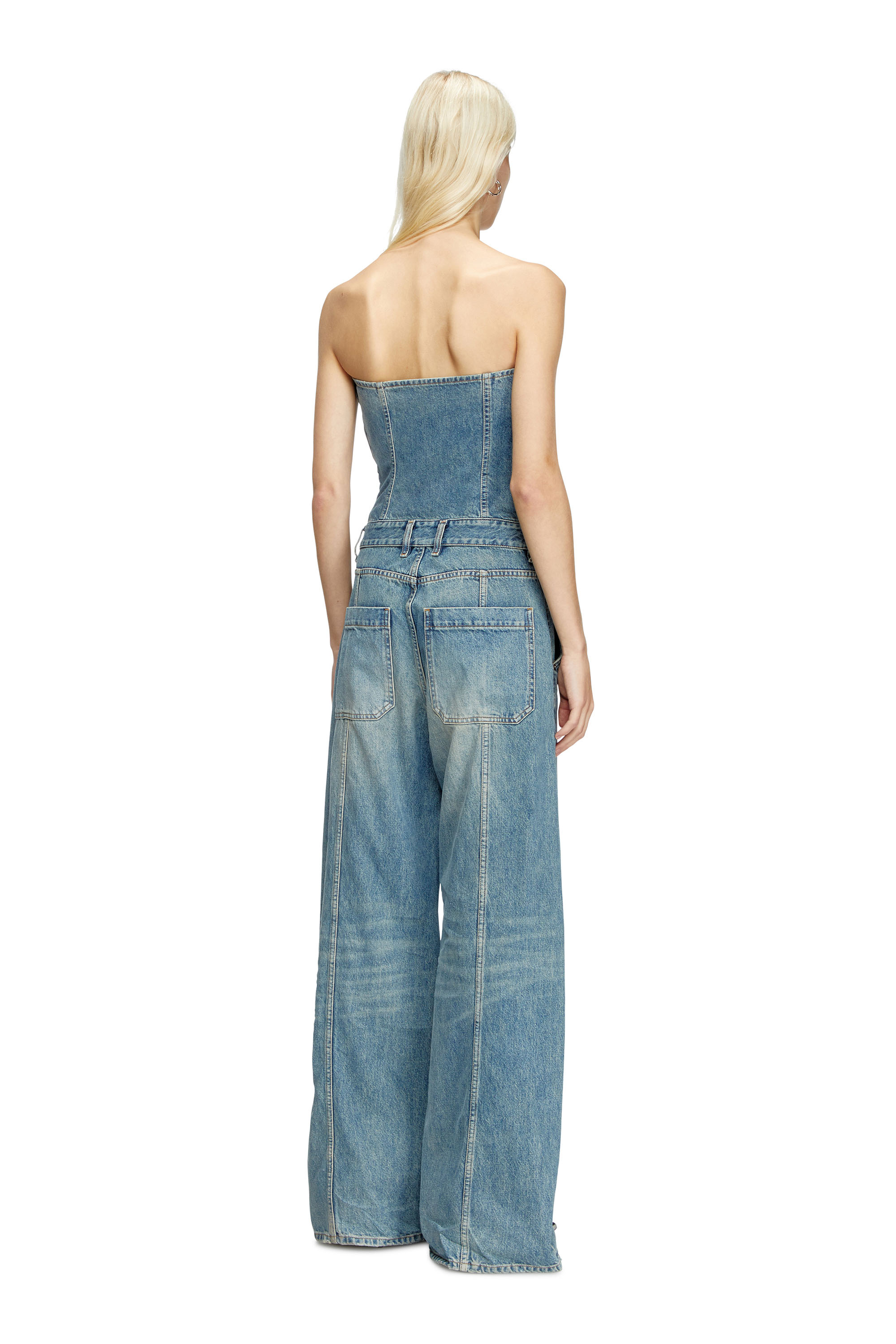 Diesel - DE-BRIDE, Female's Denim strapless jumpsuit in ライトブルー - 2