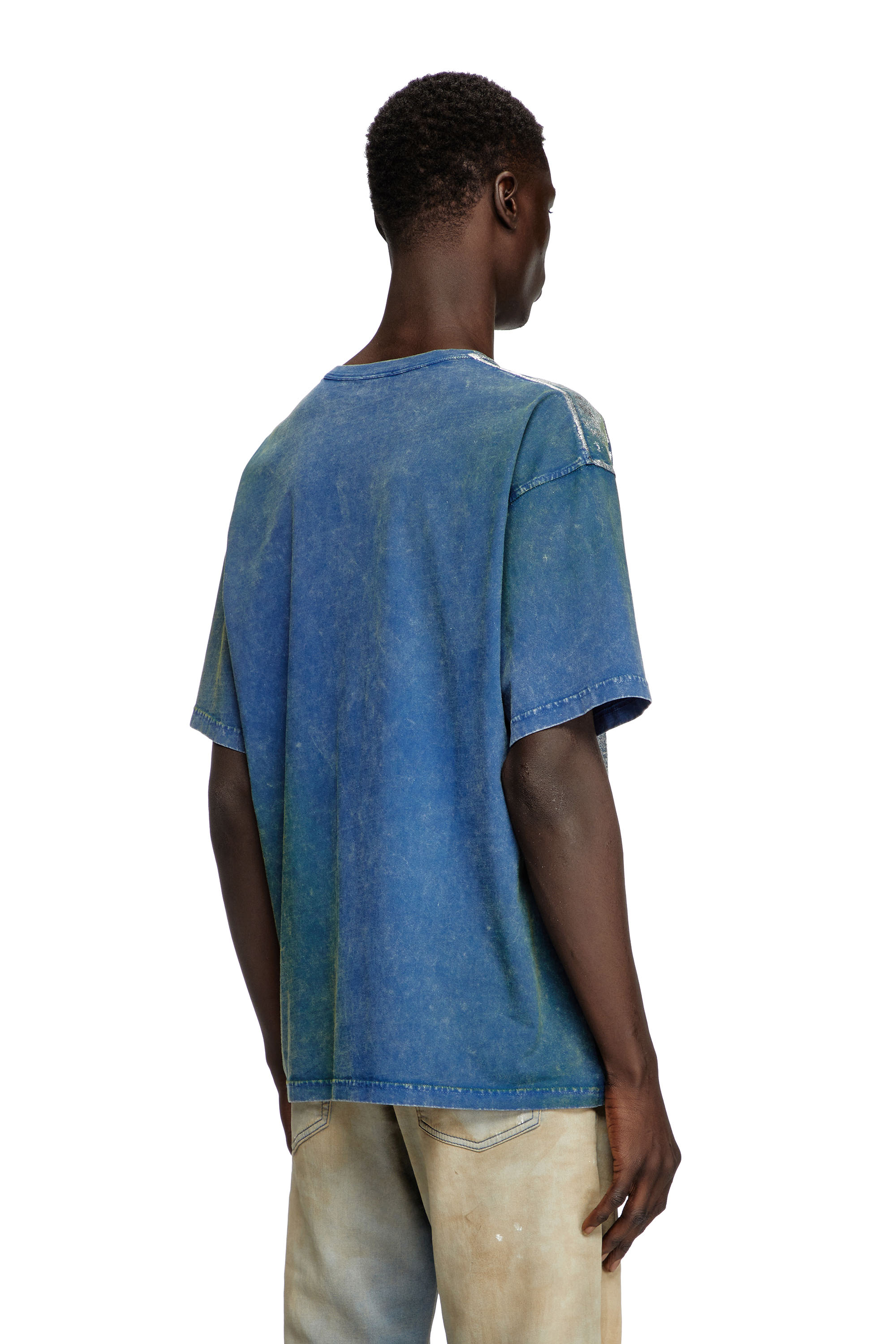Diesel - T-BOXT-R2, Male's Logo T-shirt with metallic effects in ブルー - 4