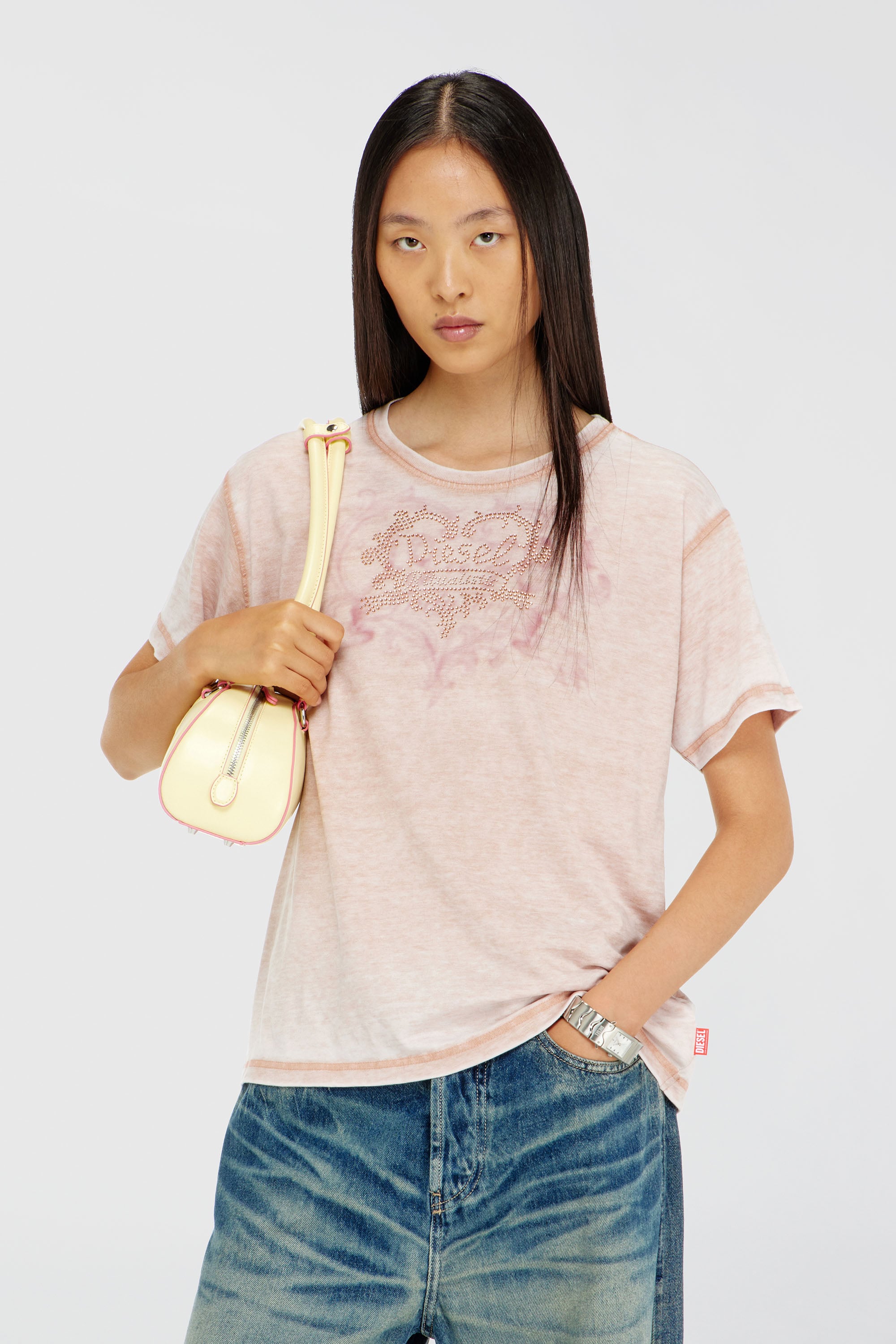 Diesel - T-NORMY-AA5, Female's Tシャツ in フェースパウダー - 1