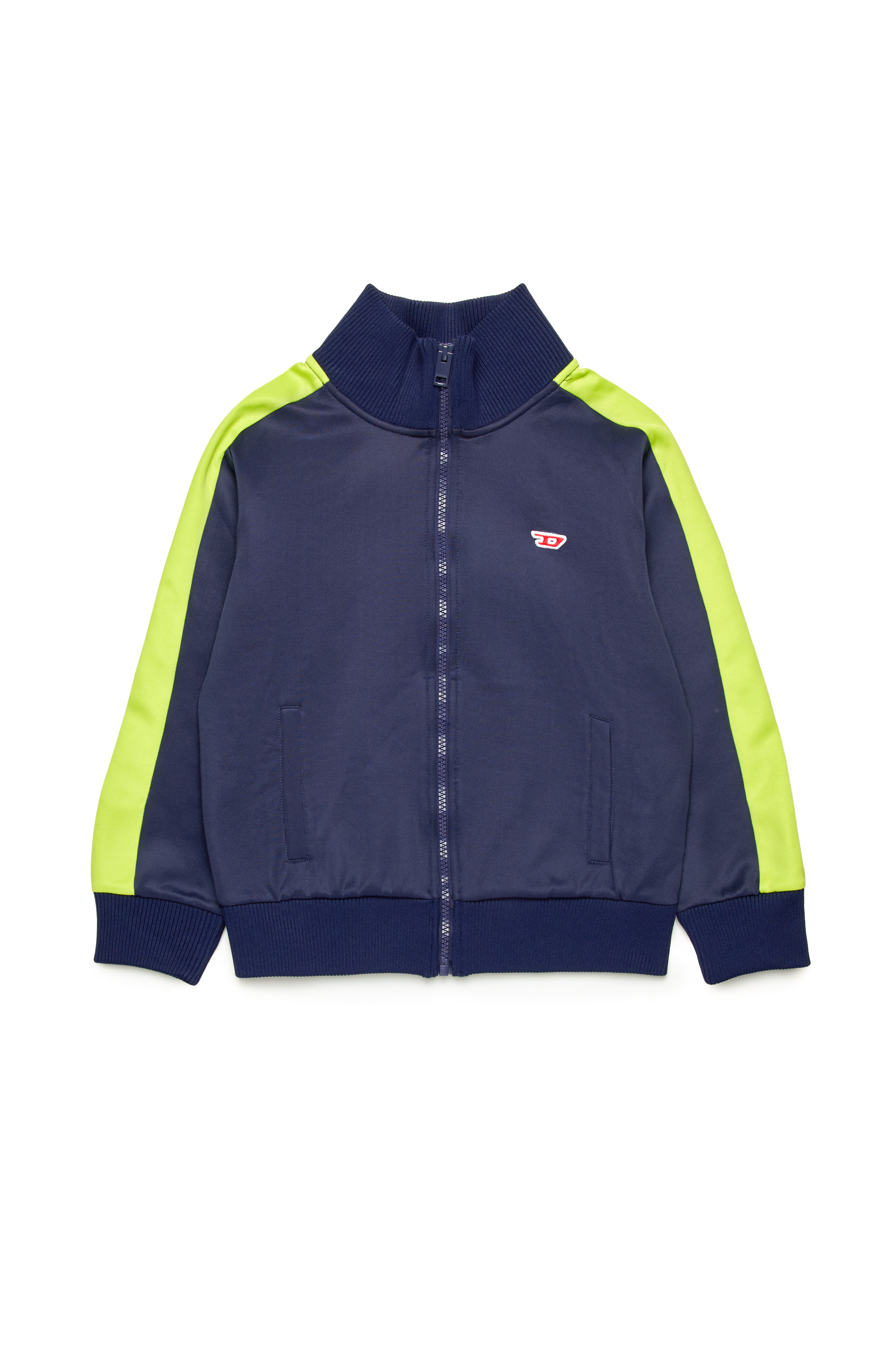 Diesel - SLOCKERN1, Male's Track jacket with neon bands in ダークブルー - 1