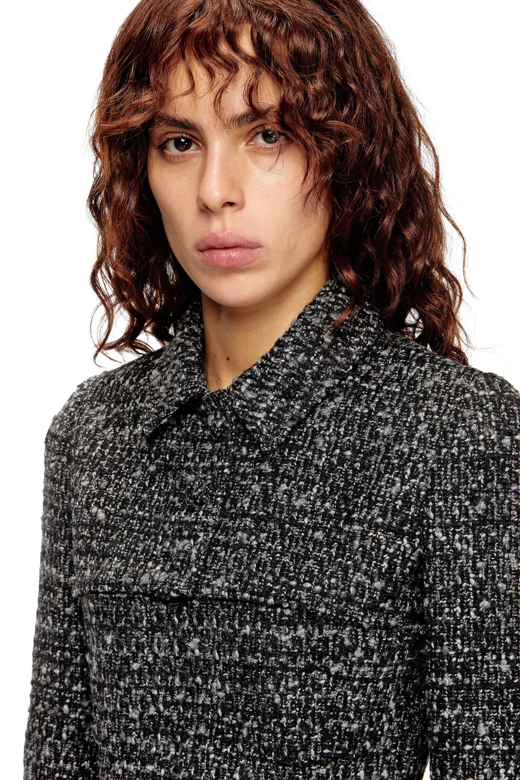Diesel - G-ANNE, Female's Boucl&eacute; jacket with ultra-crop hem in ブラック - 4