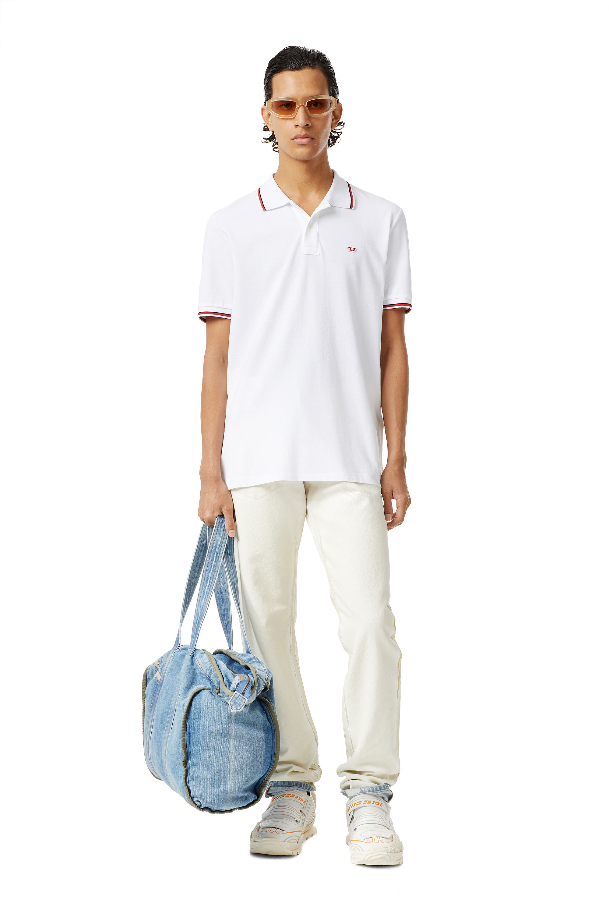 Diesel - T-SMITH-D, Male's ポロシャツ ロゴ in ホワイト - 1
