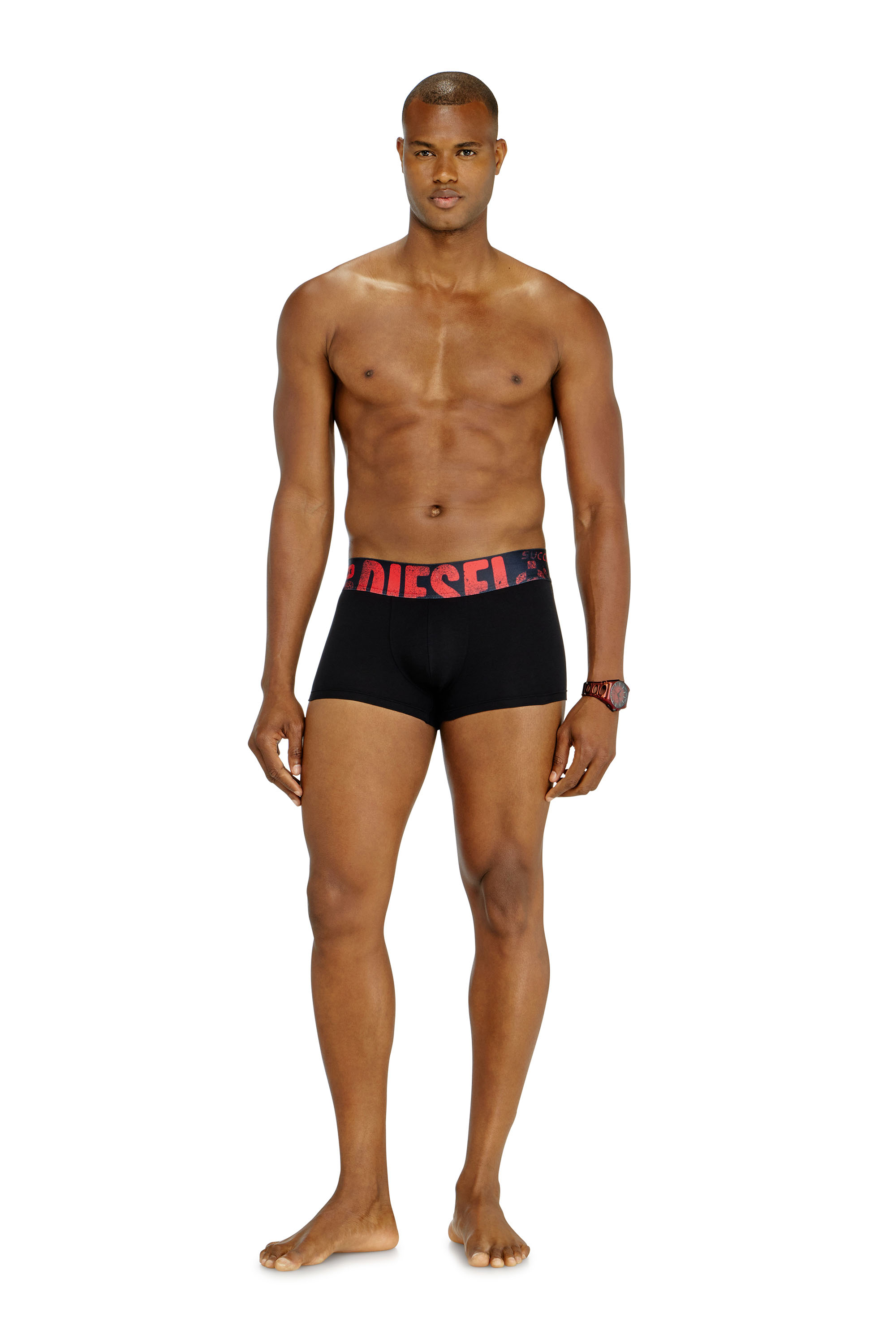 Diesel - DAMIEN-D-POP-55, Male's ボクサーパンツ in ブラック/レッド - 1