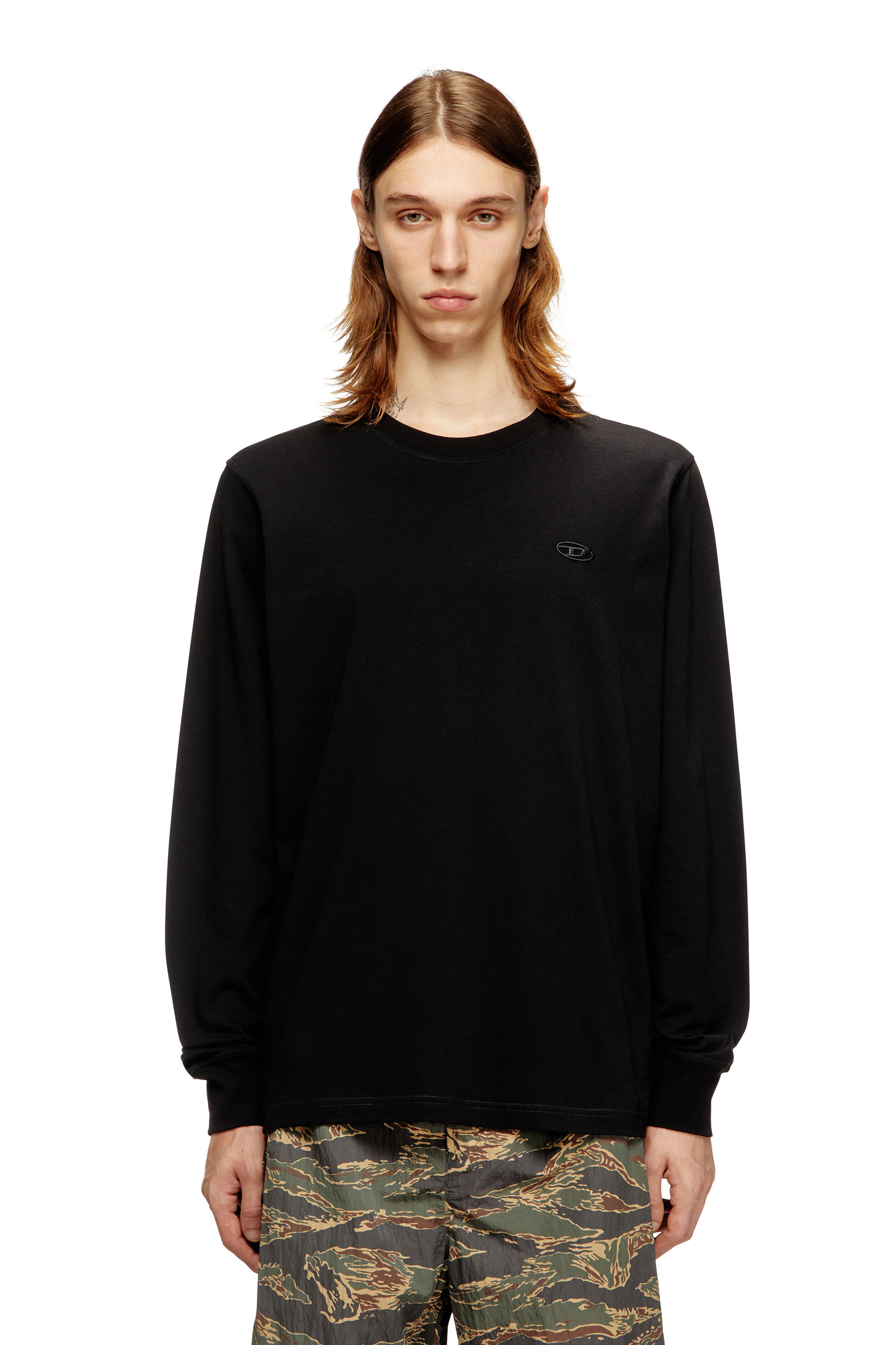 Diesel - T-ADJUST-LS-T1, Male's 長袖Tシャツ in ブラック - 3