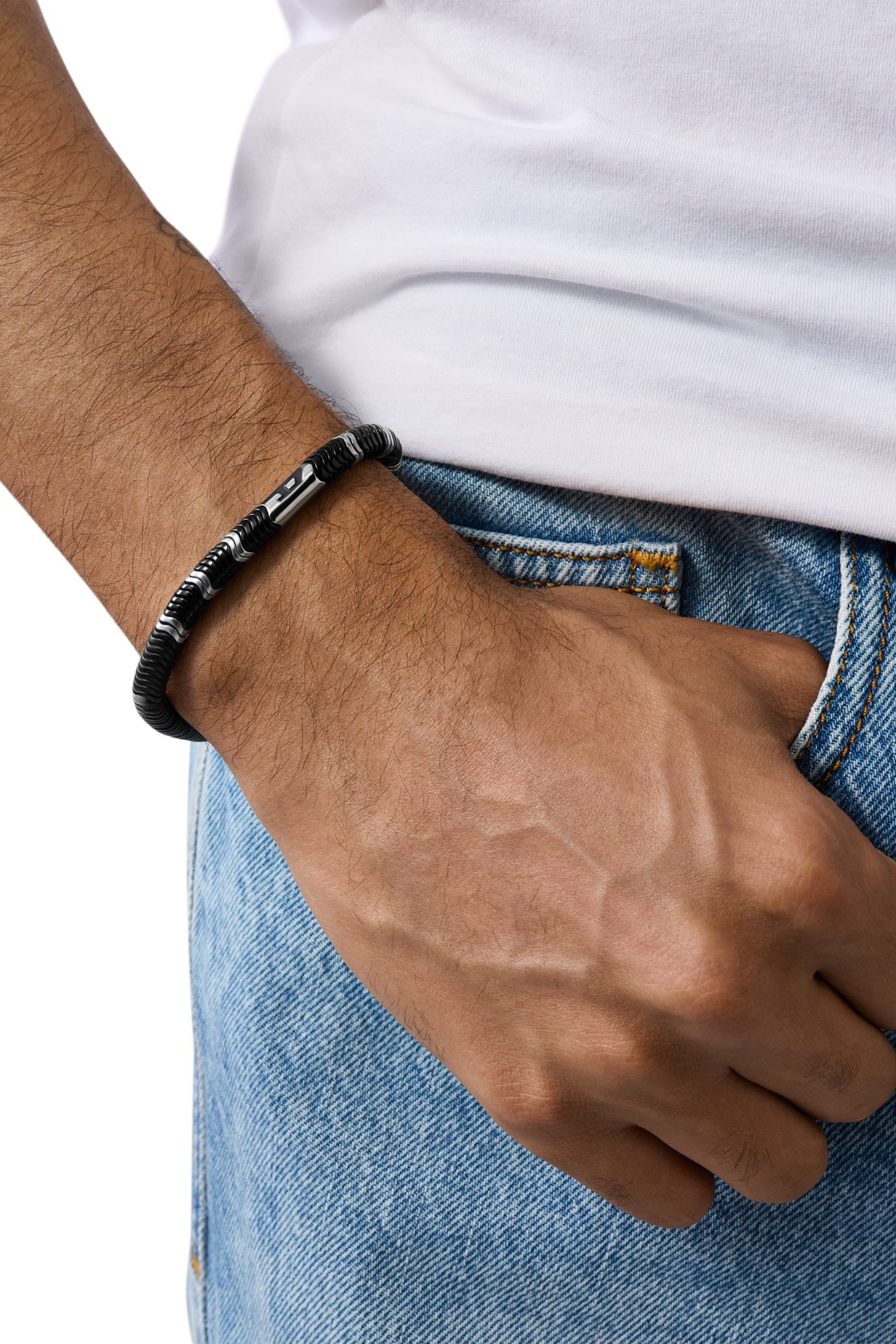 Diesel - DX1574931 JEWEL, Unisex's Hematite Beaded Bracelet in ブラック - 3