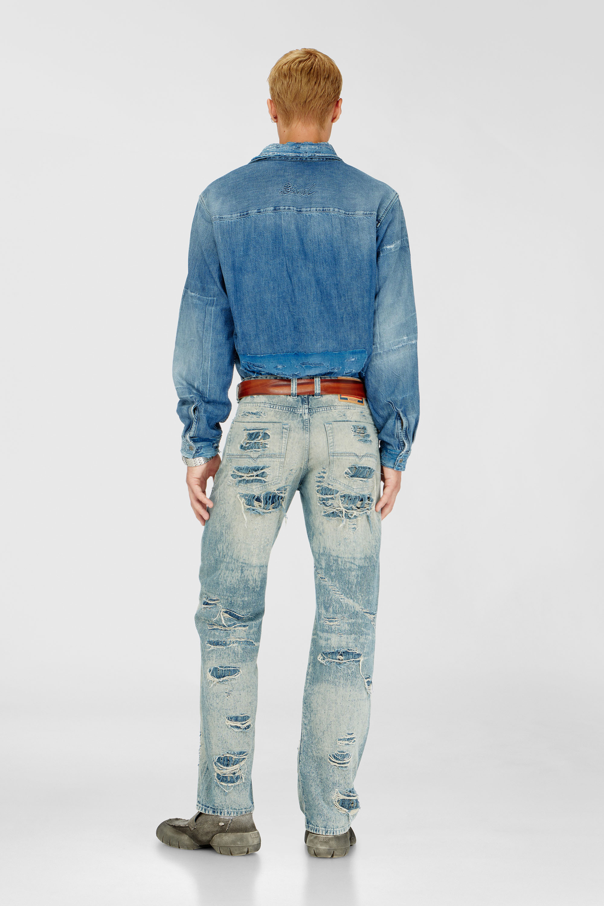 Diesel - Male's Relaxed Jeans 1980 D-Eeper 068YM, ミディアムブルー - 4