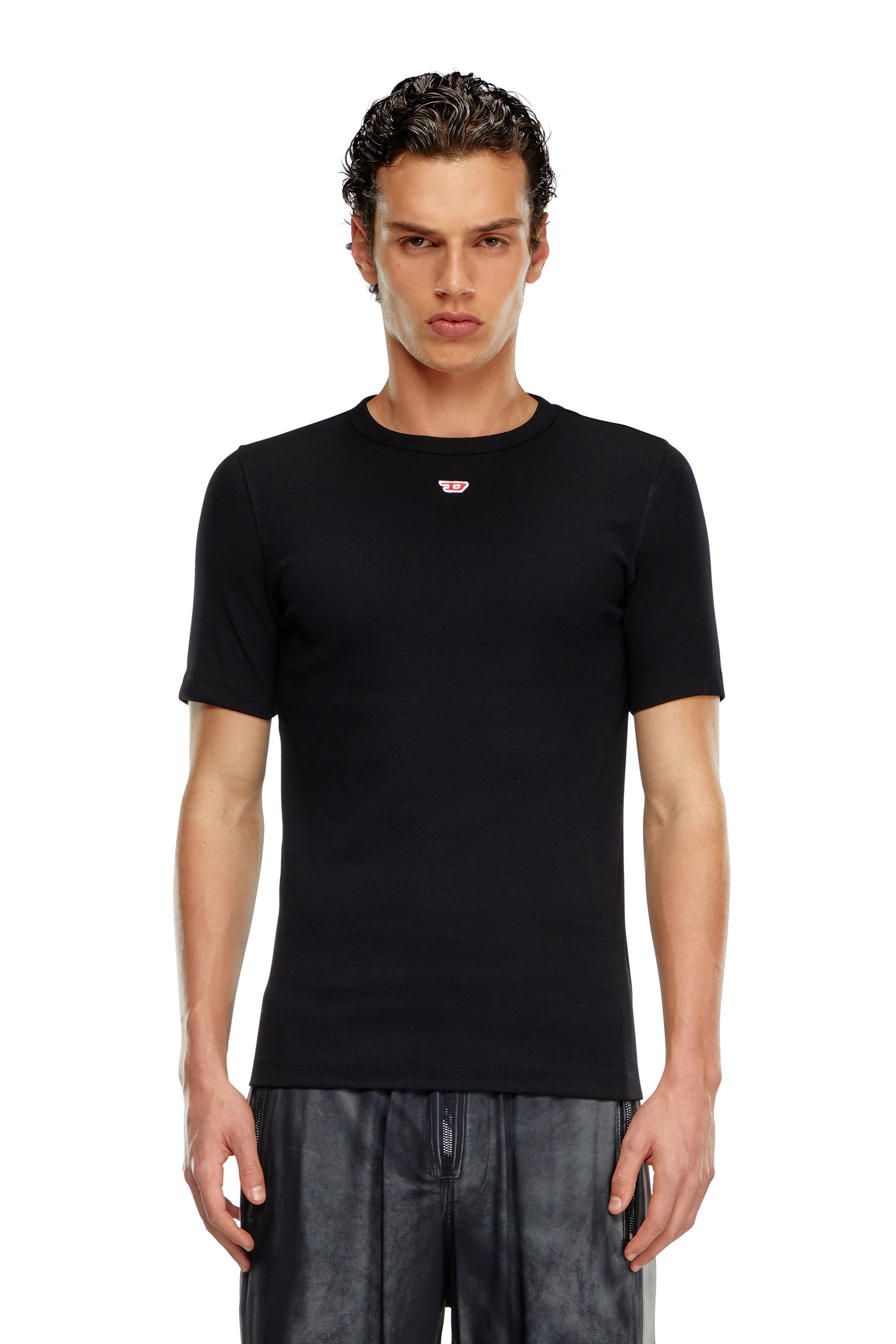 Diesel - D-RIBBER-N, Male's Tシャツアイコニックロゴスリムフィット in ブラック - 5