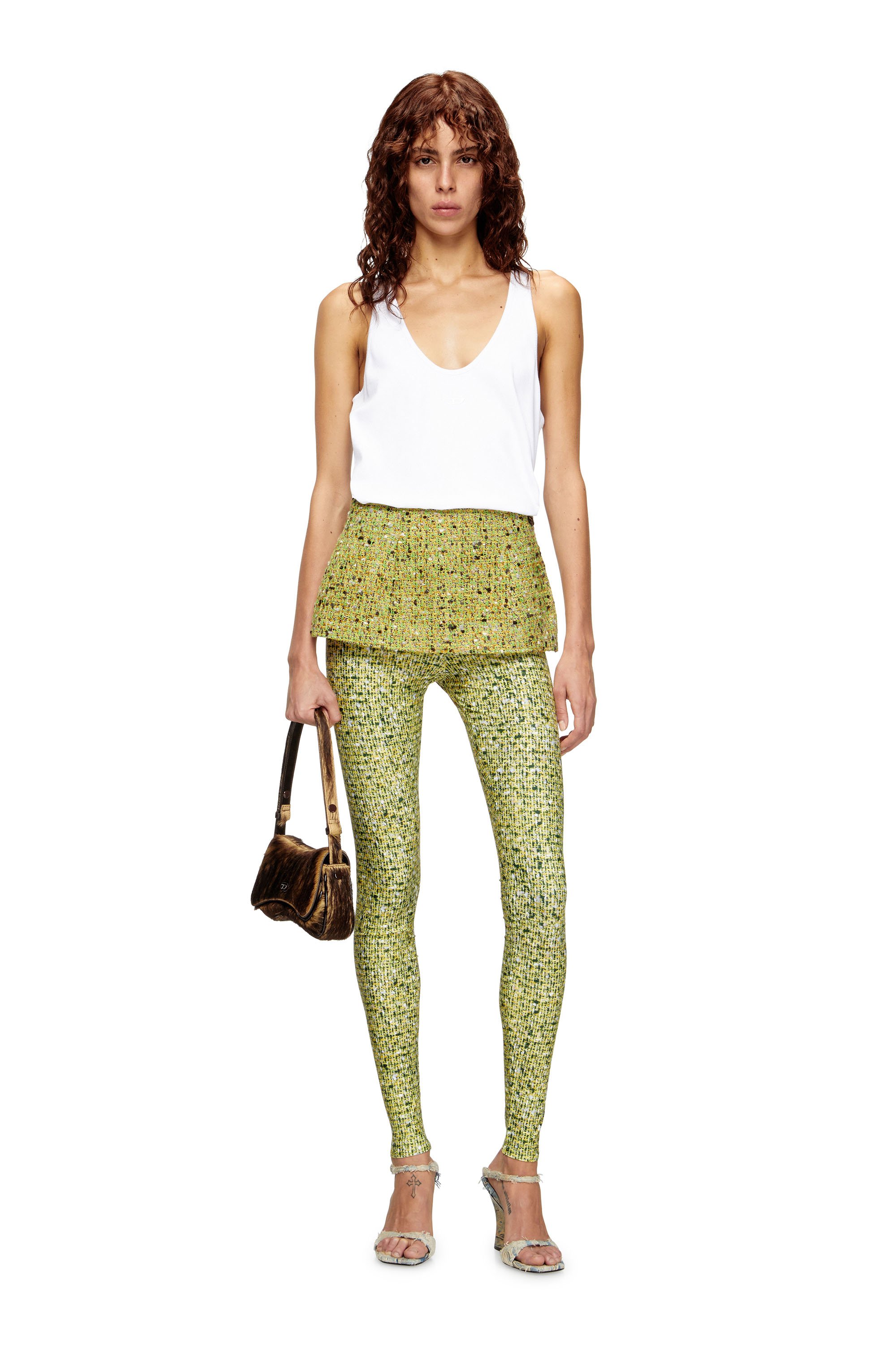 Diesel - T-IPSYA-LKDS, Female's Ribbed tank with Oval D in ホワイト - 2