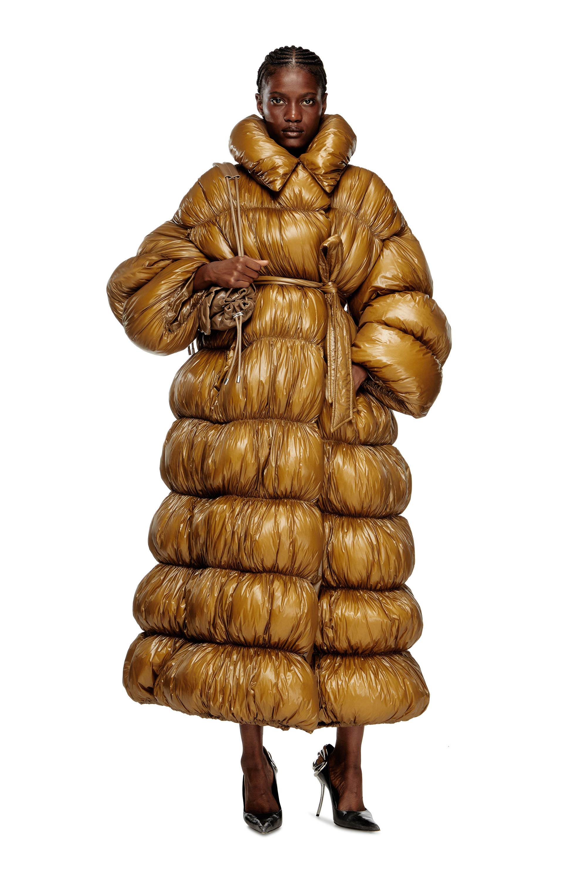 Diesel - W-INONA-LONG, Female's ダウンコート in ブラウン - 2