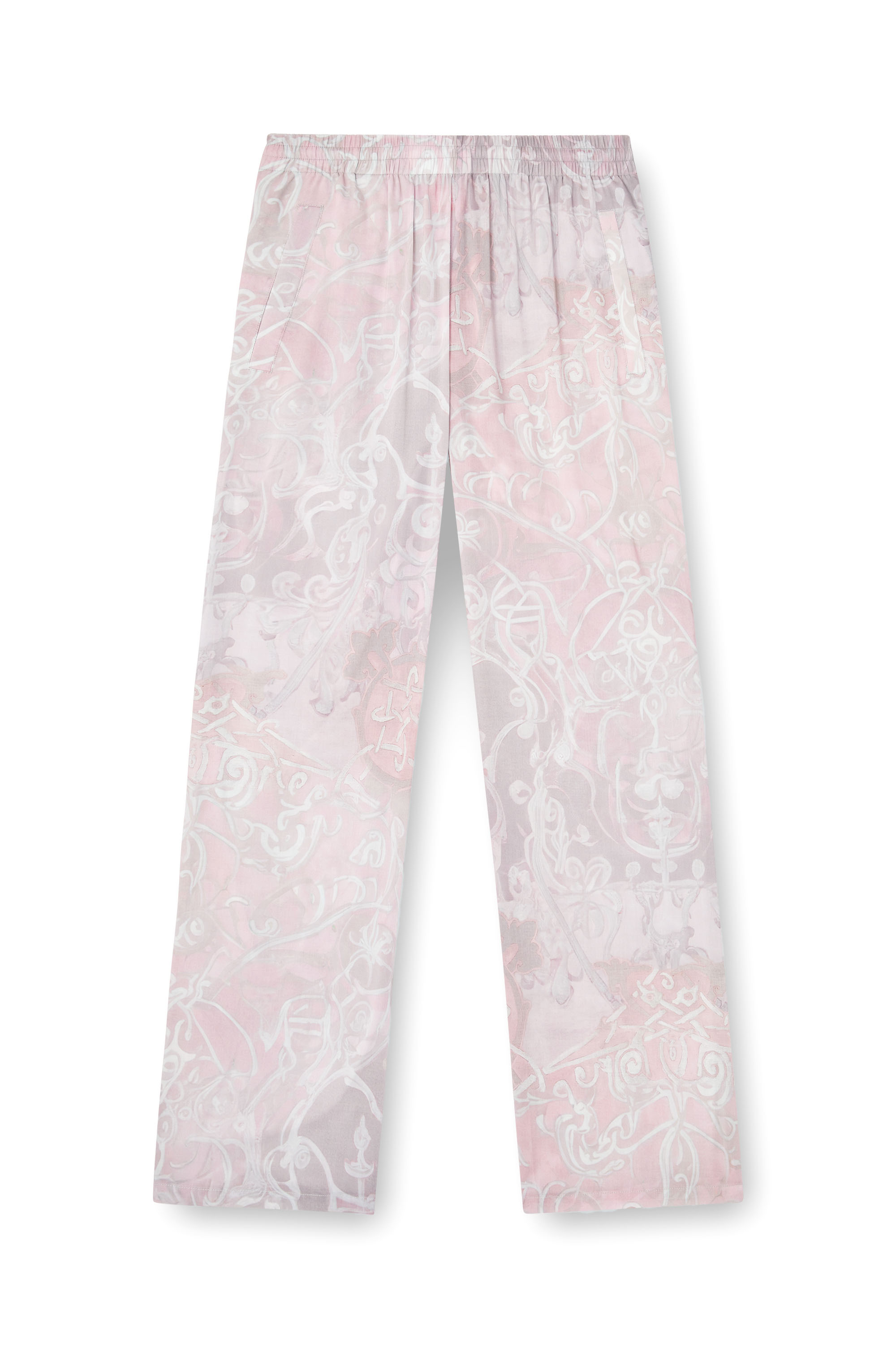 Diesel - P-THECK-A-AJFW, Unisex's Track pants with medieval print in ピンク / ホワイト - 4