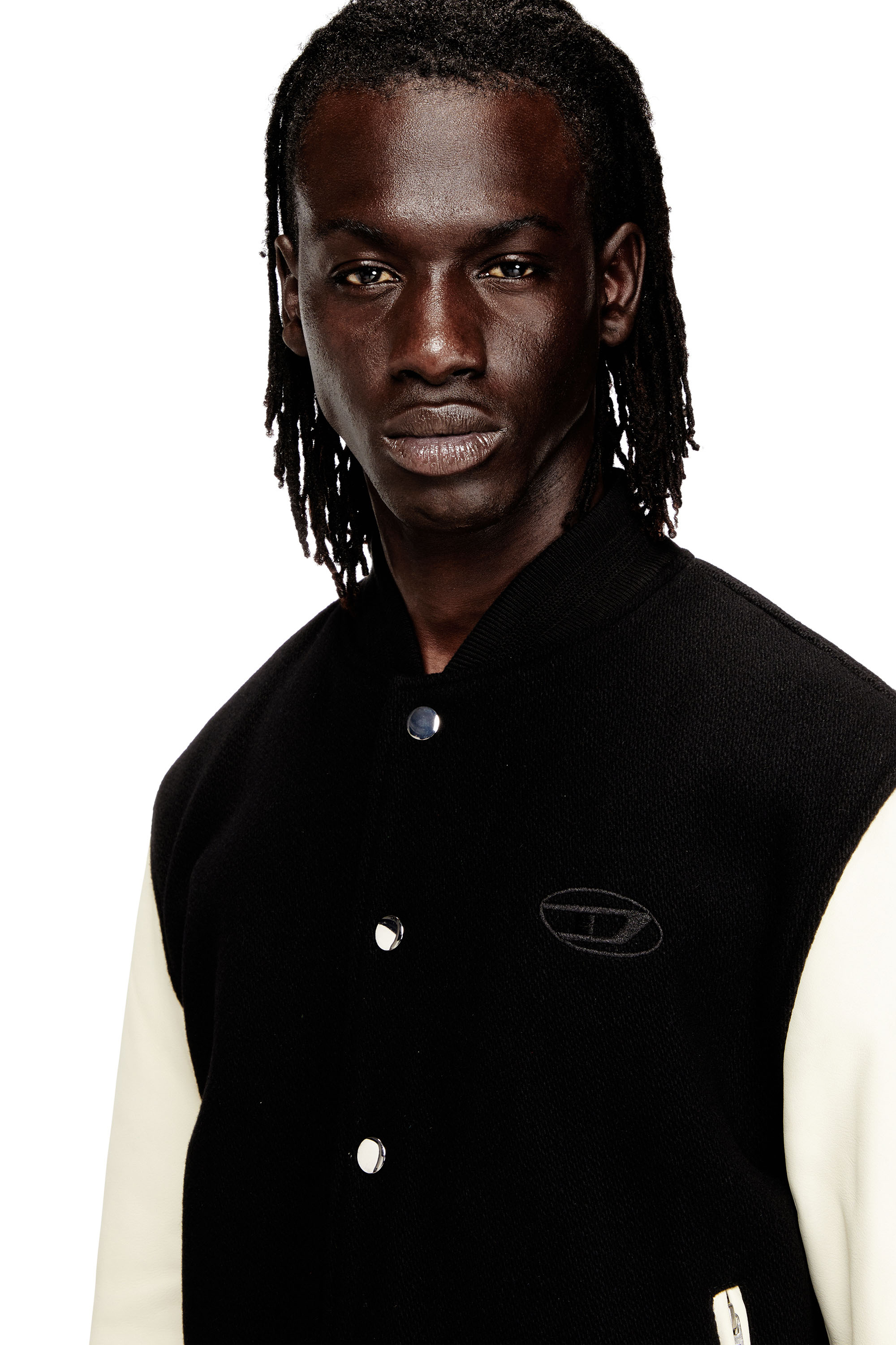 Diesel - L-ARRY-WRD, Male's ブルゾン in ブラック/ホワイト - 4