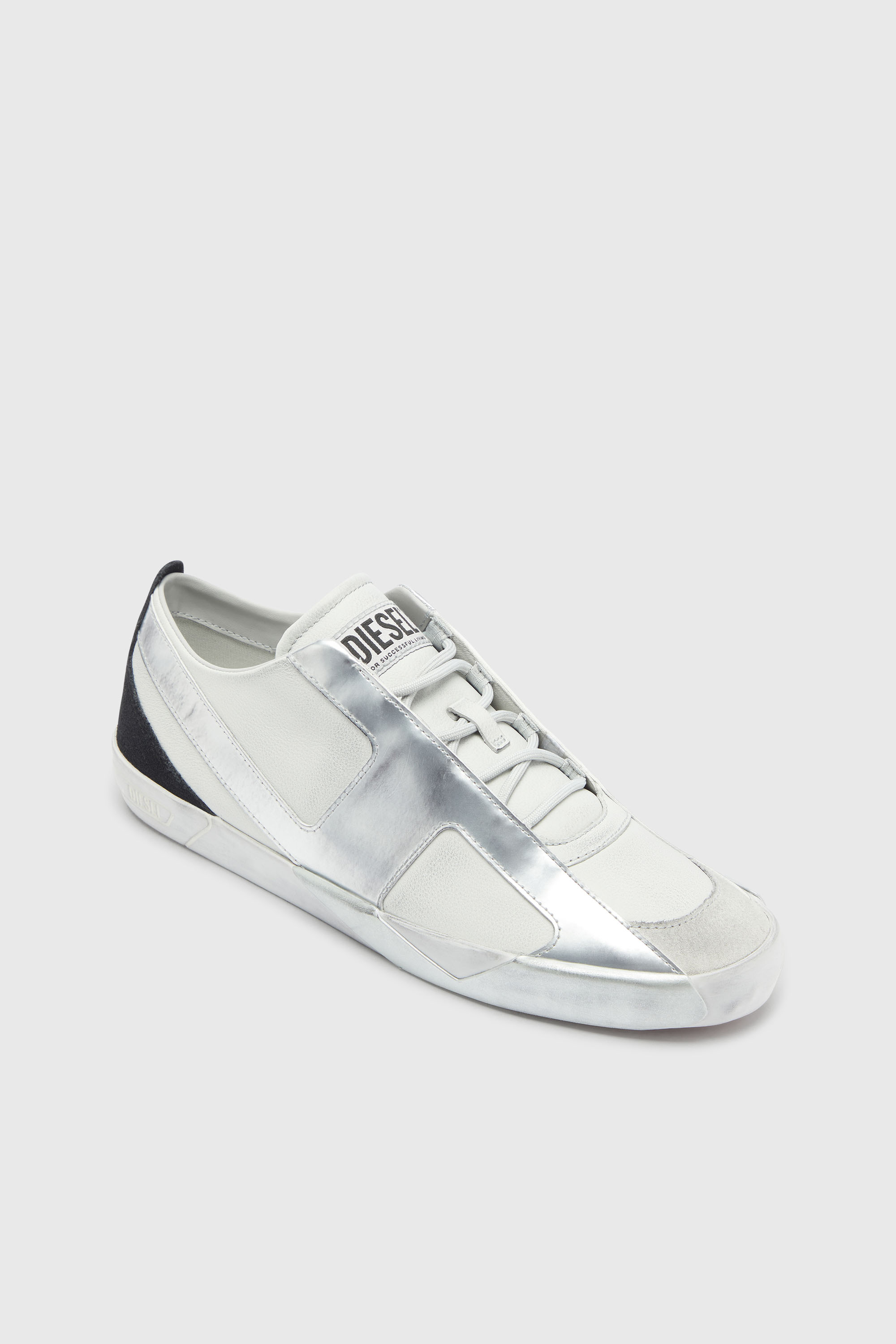 Diesel - S-SLANTE-D LOW, Male's ローカットスニーカー in ホワイト/シルバー - 6