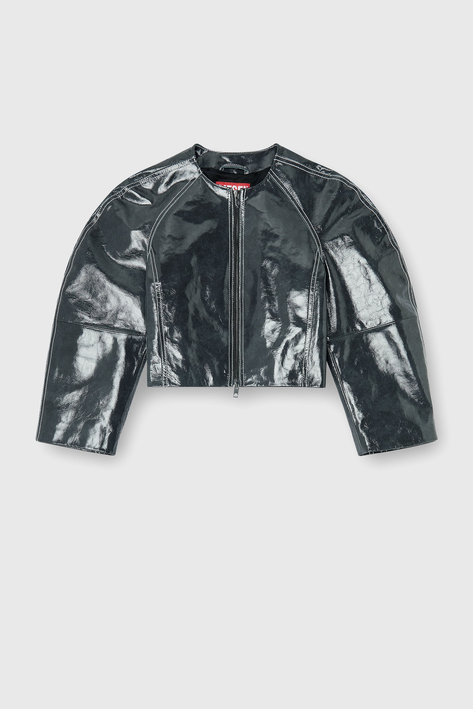【美品】ディーゼル シルバーラメペイント ライダースジャケット XLサイズ DIESEL】ウィメンズ レザー ジャケット｜ボンバー・バイカー・ネイル